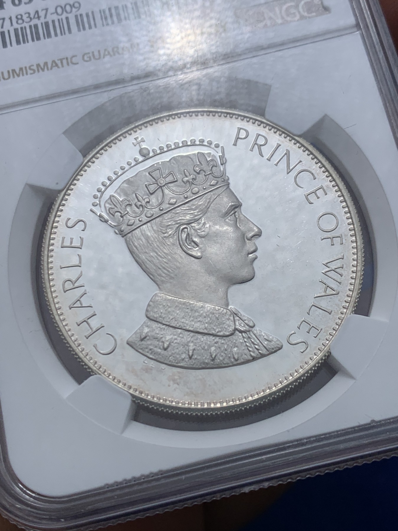 《竞宝斋》第245场-周日，周一 ，周二3场连拍 (全场包邮) NGC PF63UC 英国1969年查尔斯加冕威尔士亲王纪念精制银章