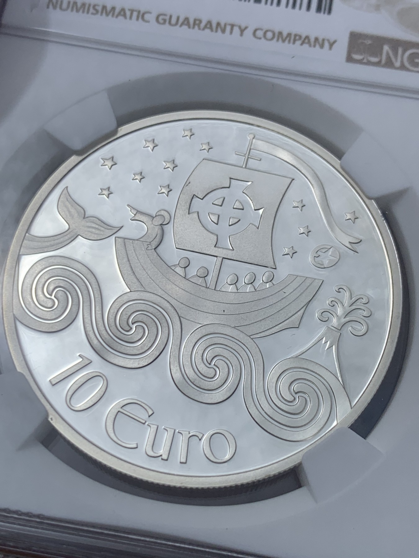 《竞宝斋》第245场-周日，周一 ，周二3场连拍 (全场包邮) NGC PF69UC 爱尔兰2011年圣布伦航行10欧银币