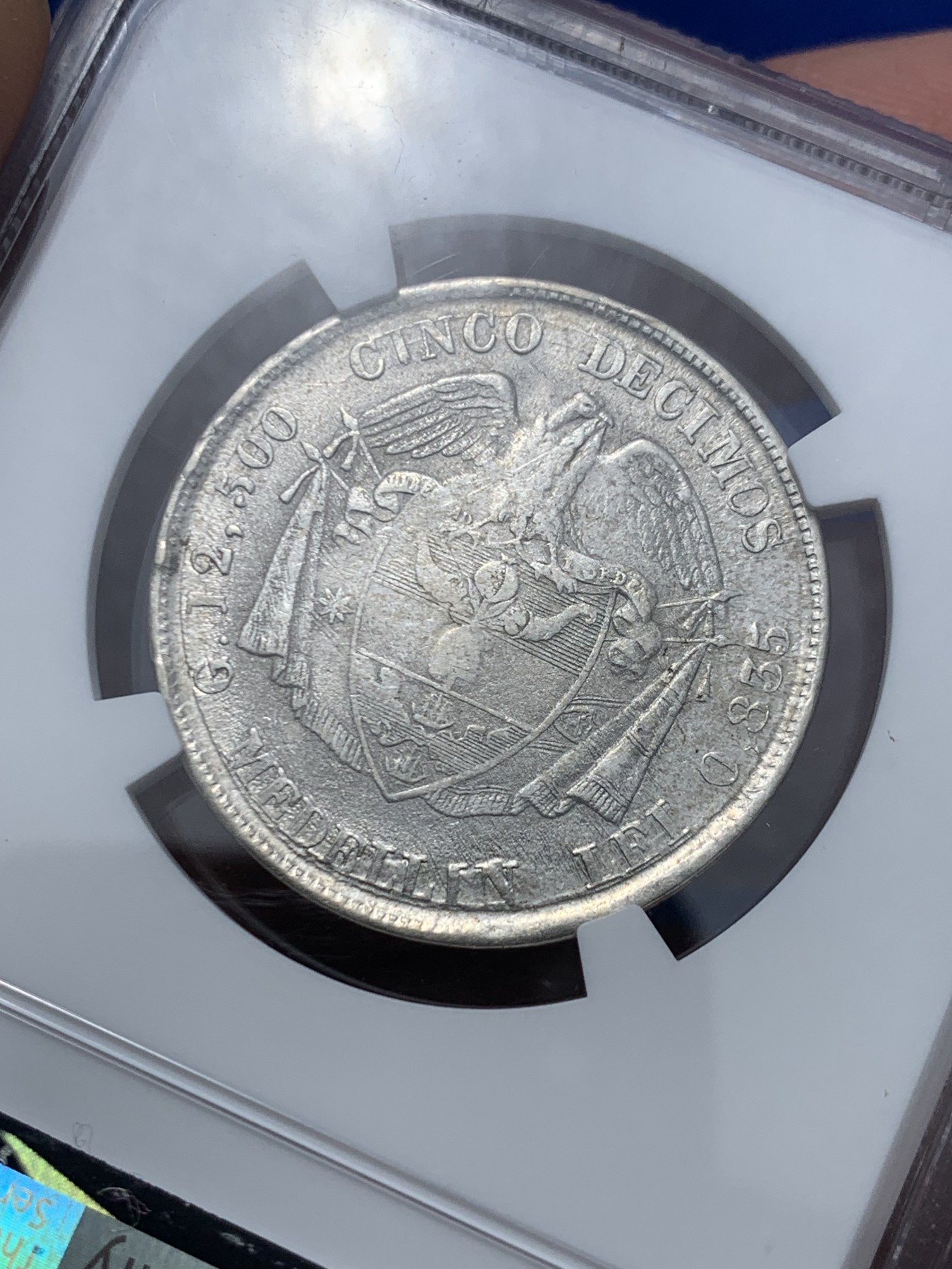 《竞宝斋》第245场-周日，周一 ，周二3场连拍 (全场包邮) NGC-MS62 唯一亚军分 1881年哥伦比亚女神5D银币，半圆型，麦德林造币厂，七星版。外拍价高的品种，高分非常稀少，62难得一见。