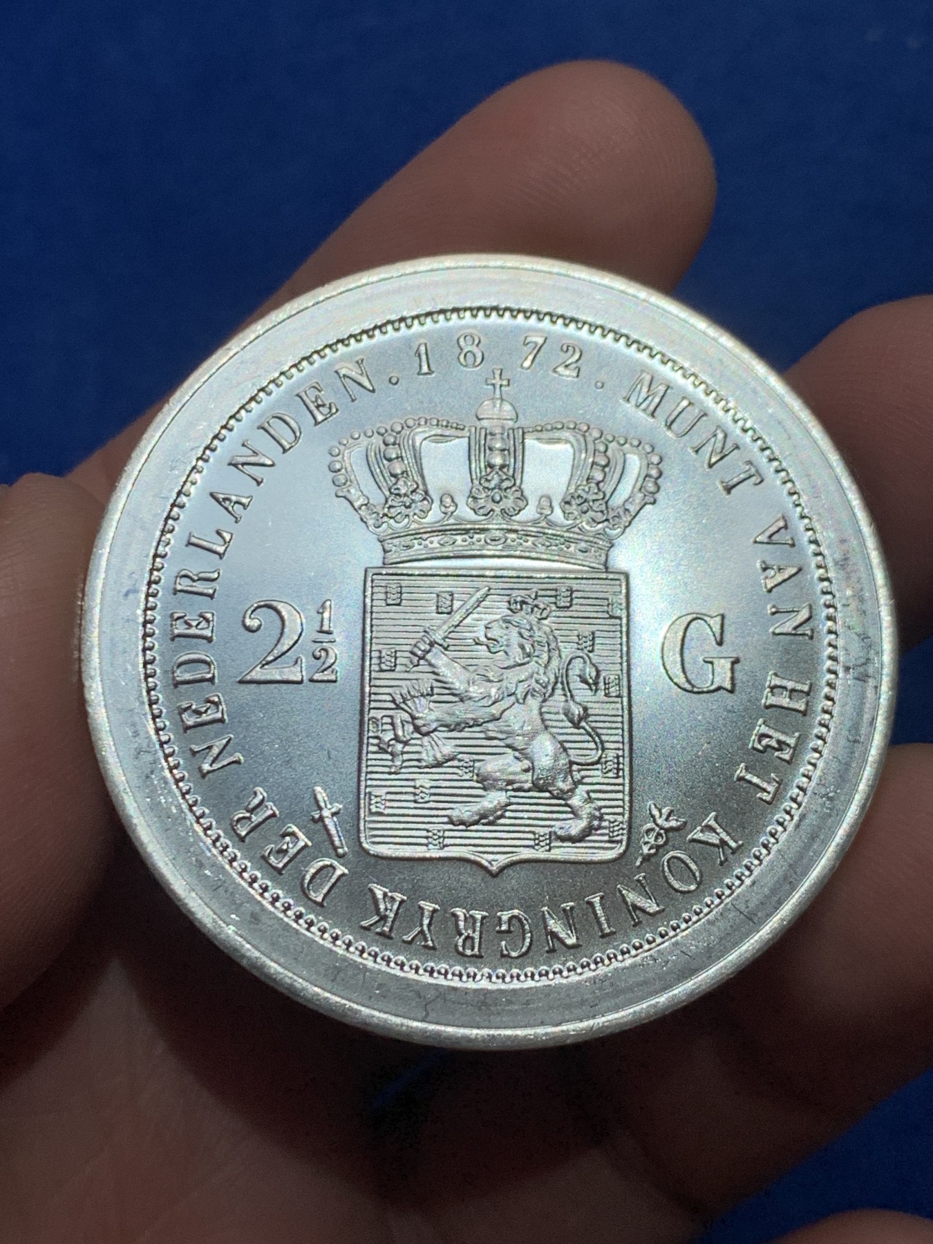 《竞宝斋》第245场-周日，周一 ，周二3场连拍 (全场包邮) 荷兰 威廉三世国王头像大银章 925银 45mm 33.3克