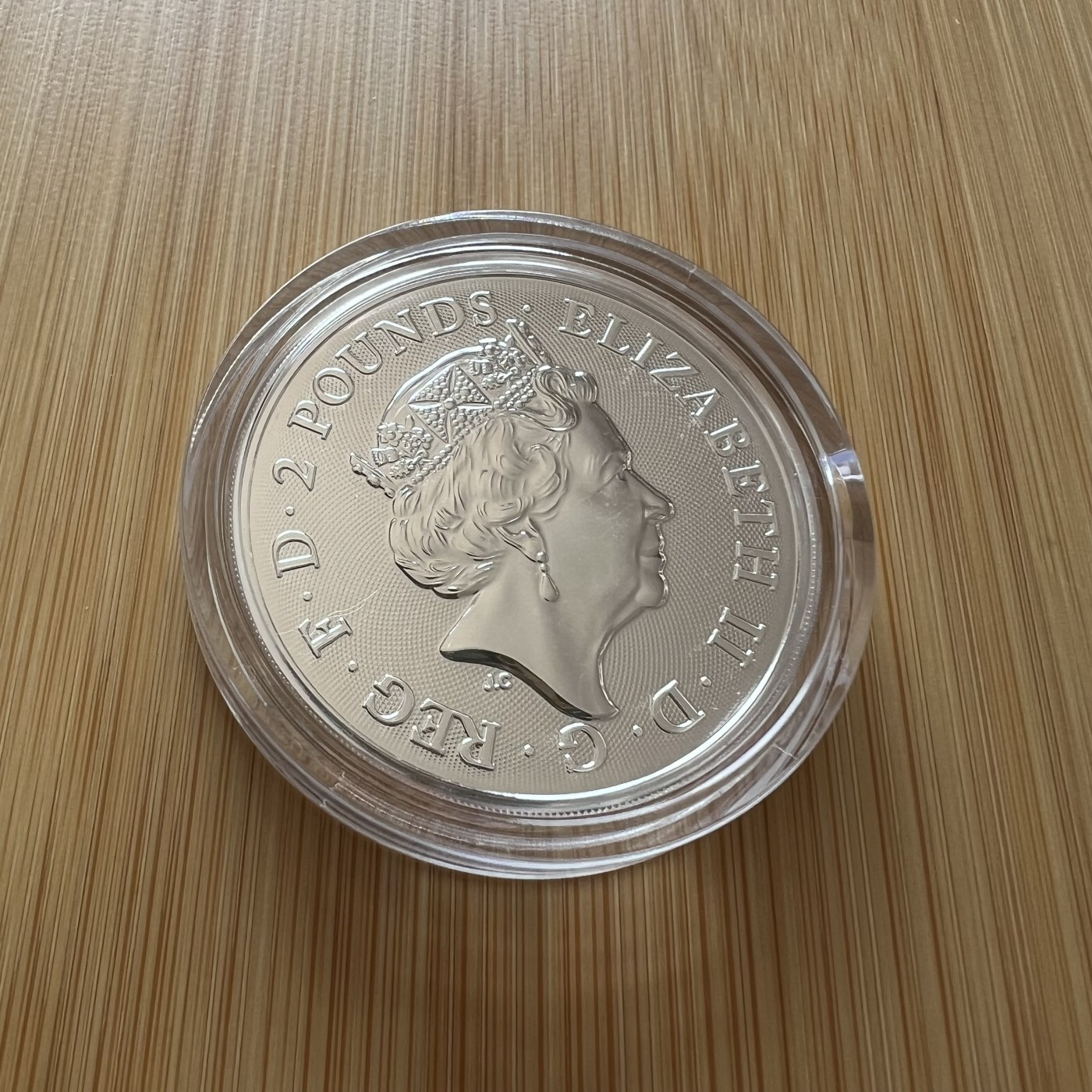 顺丰包邮 外国新银币 老银币 英國2018年倫敦塔橋2镑1盎司大银币塑盒没有打开拍的