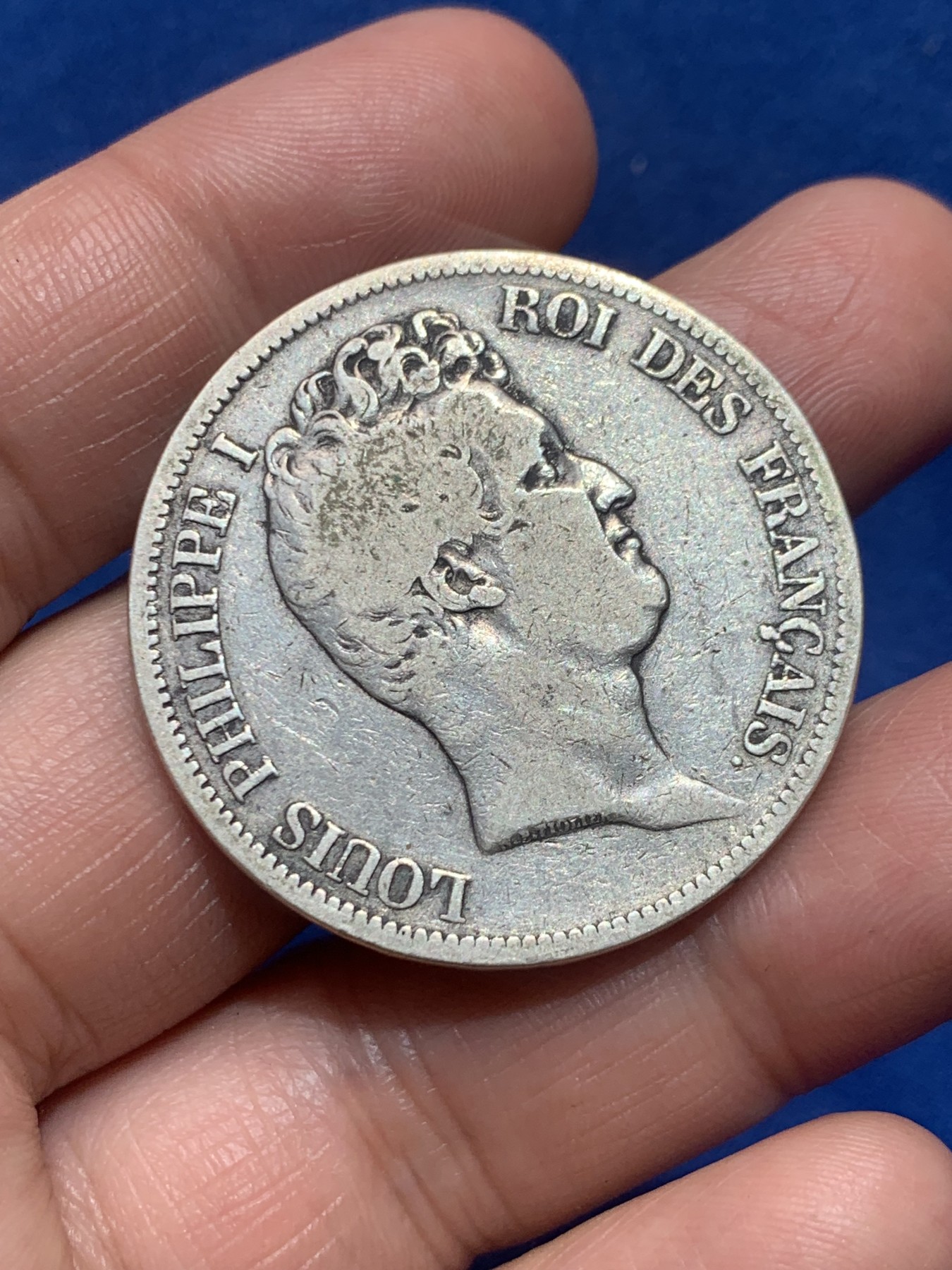 《竞宝斋》第245场-周日，周一 ，周二3场连拍 (全场包邮) 法国 1831年 菲利普 小头版 5法郎银币