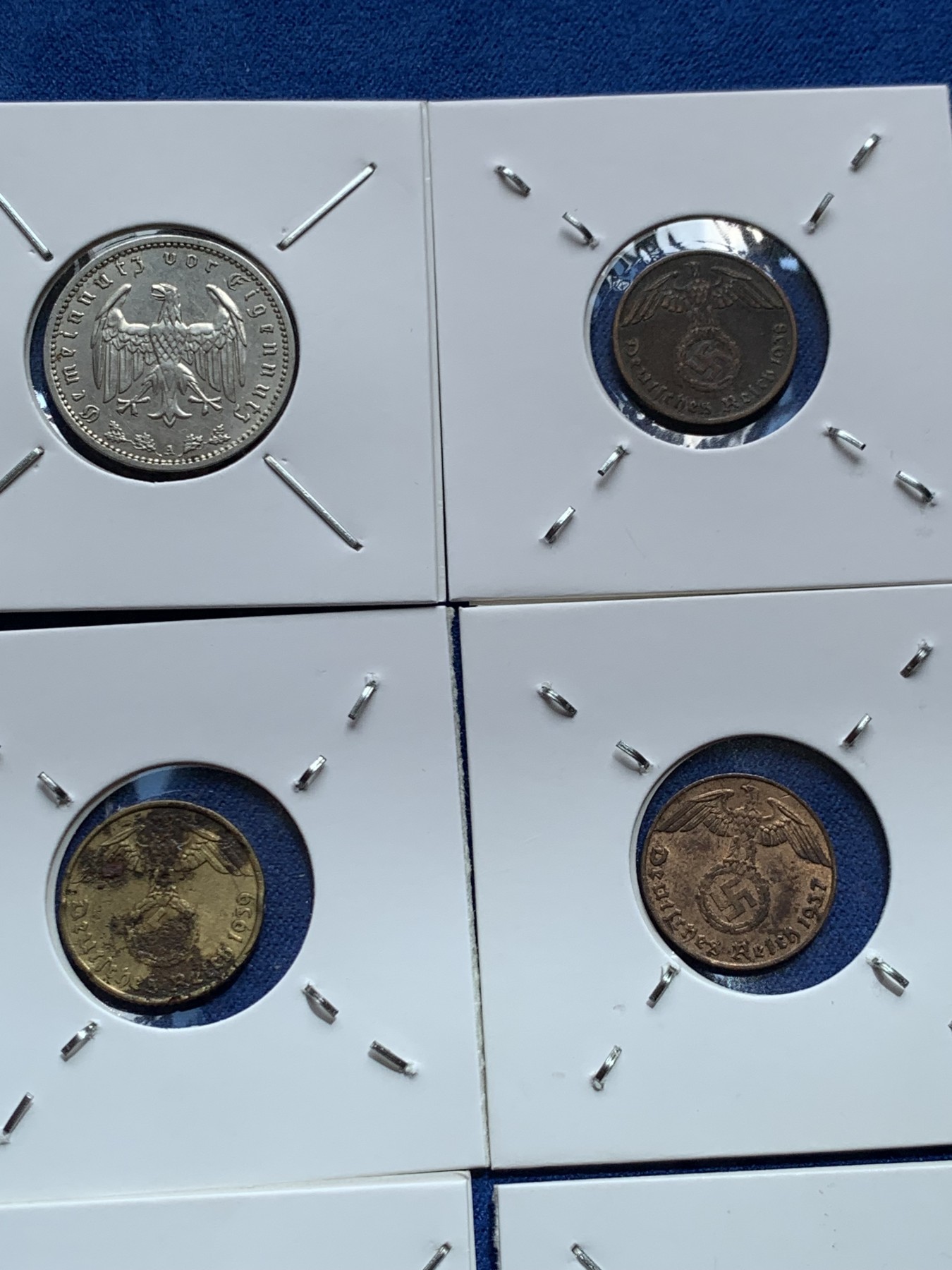 《竞宝斋》第245场-周日，周一 ，周二3场连拍 (全场包邮) 9枚一组 德意志辅币8枚+半马克银币