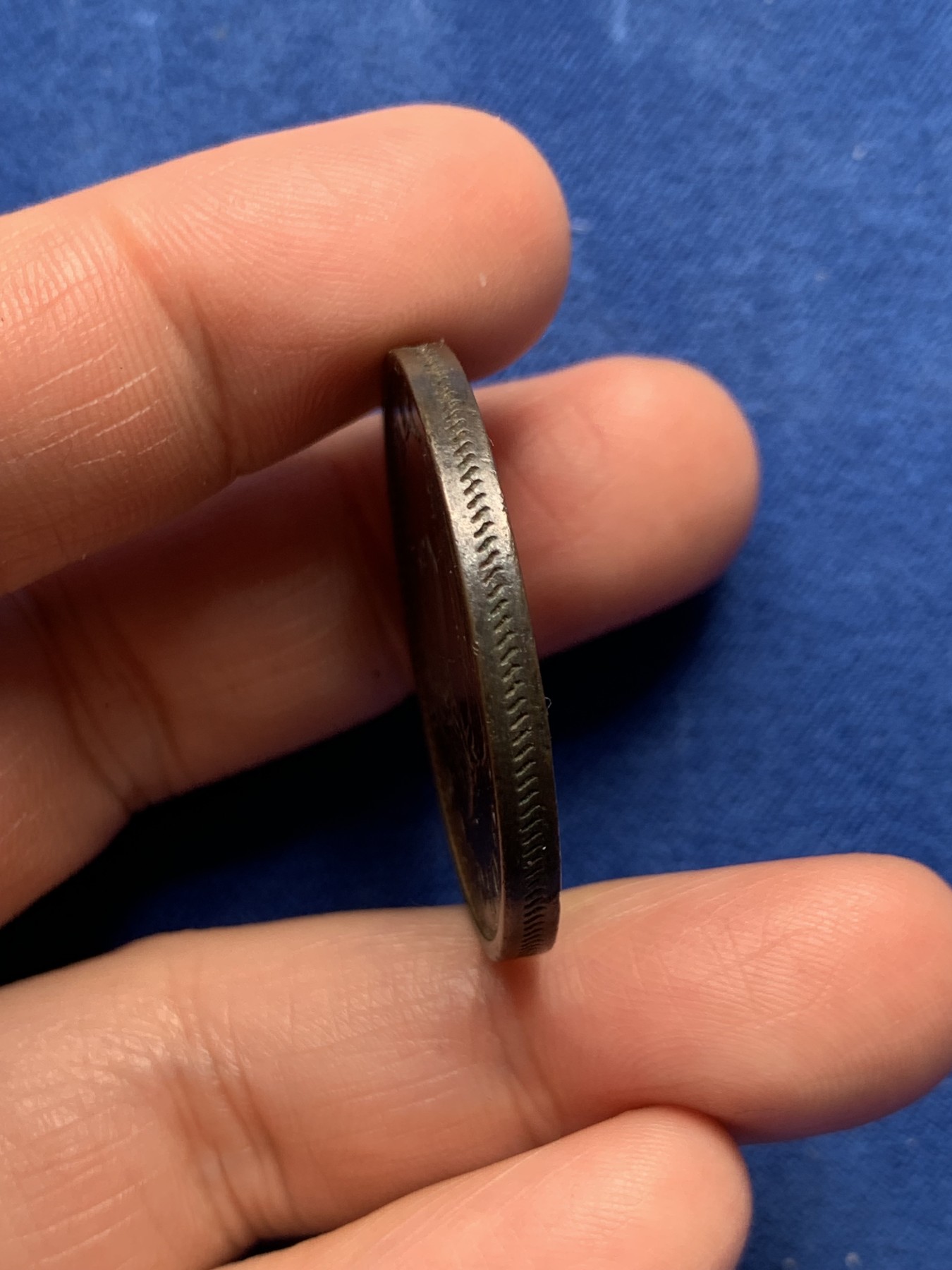 《竞宝斋》第245场-周日，周一 ，周二3场连拍 (全场包邮) 英国1813乔治三世1便士代用币 少见品种