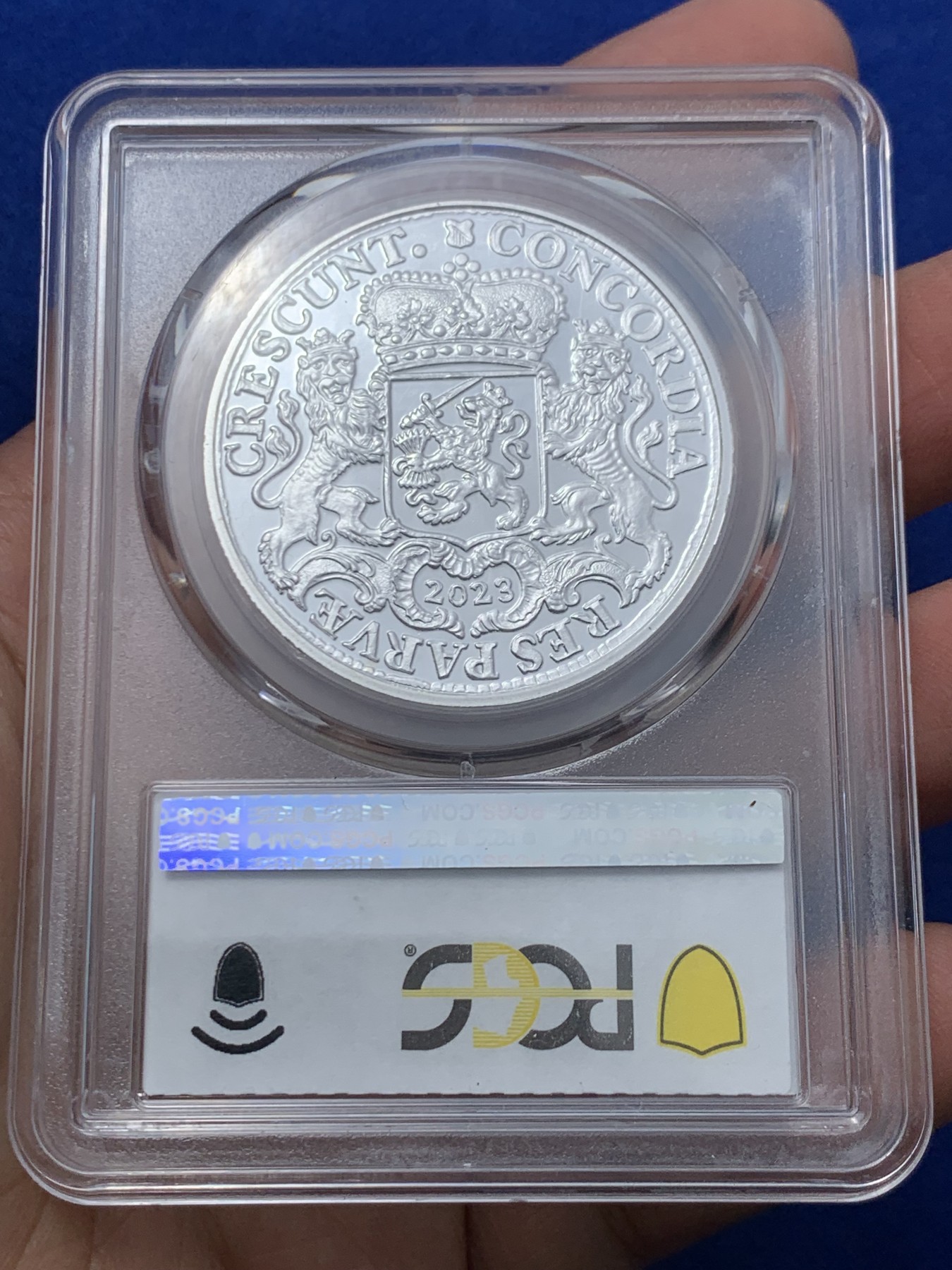 《竞宝斋》第245场-周日，周一 ，周二3场连拍 (全场包邮) PCGS MS69 荷兰2023年乌特勒支 大马剑 杜卡特复刻银章 1盎司