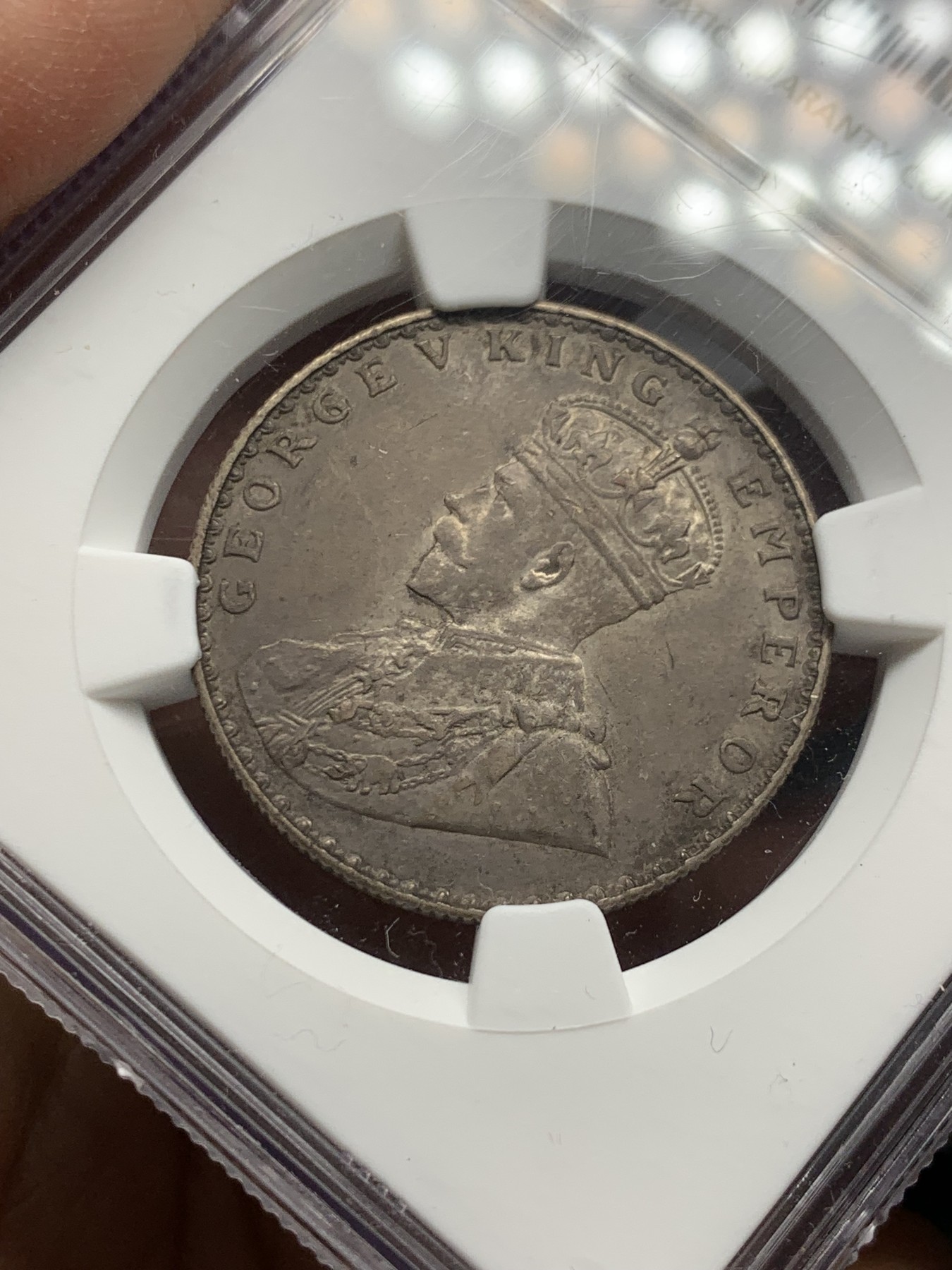 《竞宝斋》第245场-周日，周一 ，周二3场连拍 (全场包邮) NGC MS63 英属印度1912年B版乔五1卢比银币