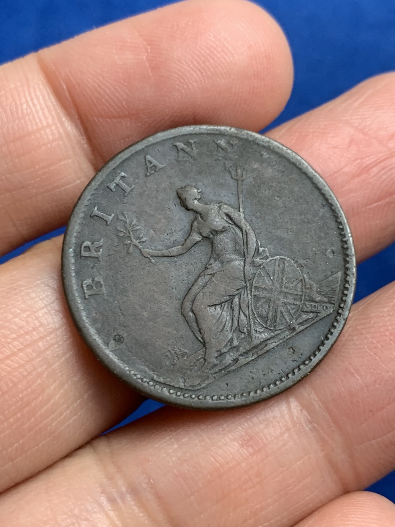 《竞宝斋》第245场-周日，周一 ，周二3场连拍 (全场包邮) 1806年乔治三世半便士铜币 细节见图