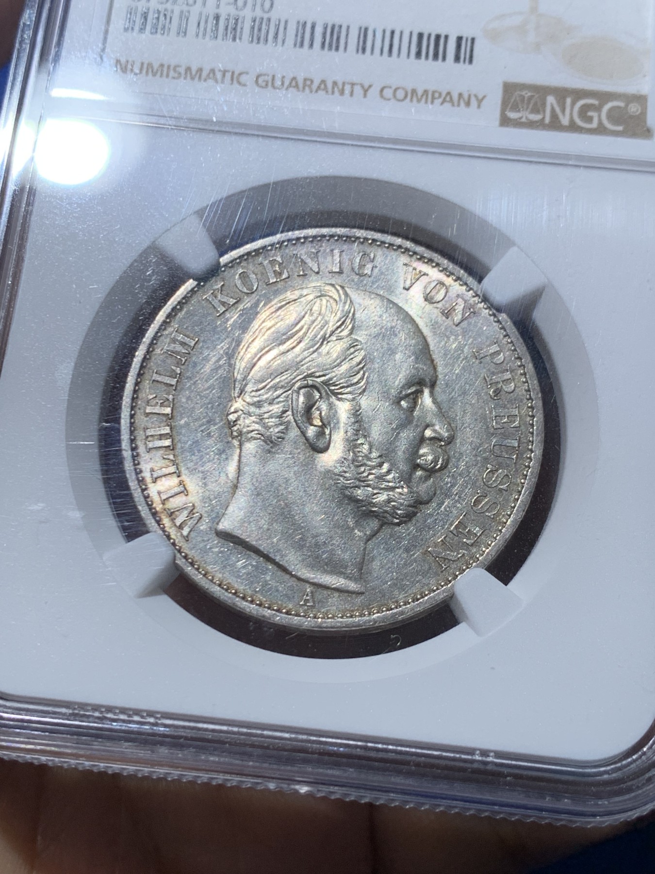 《竞宝斋》第245场-周日，周一 ，周二3场连拍 (全场包邮) NGC AU55 德国1871普鲁士胜利泰勒银币