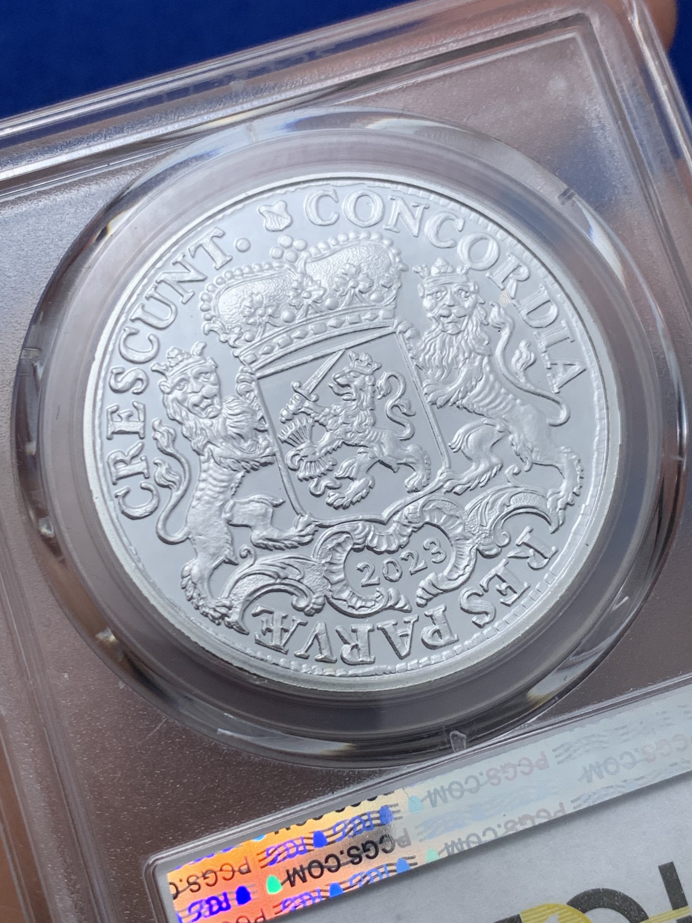 《竞宝斋》第245场-周日，周一 ，周二3场连拍 (全场包邮) PCGS MS69 荷兰2023年乌特勒支 大马剑 杜卡特复刻银章 1盎司