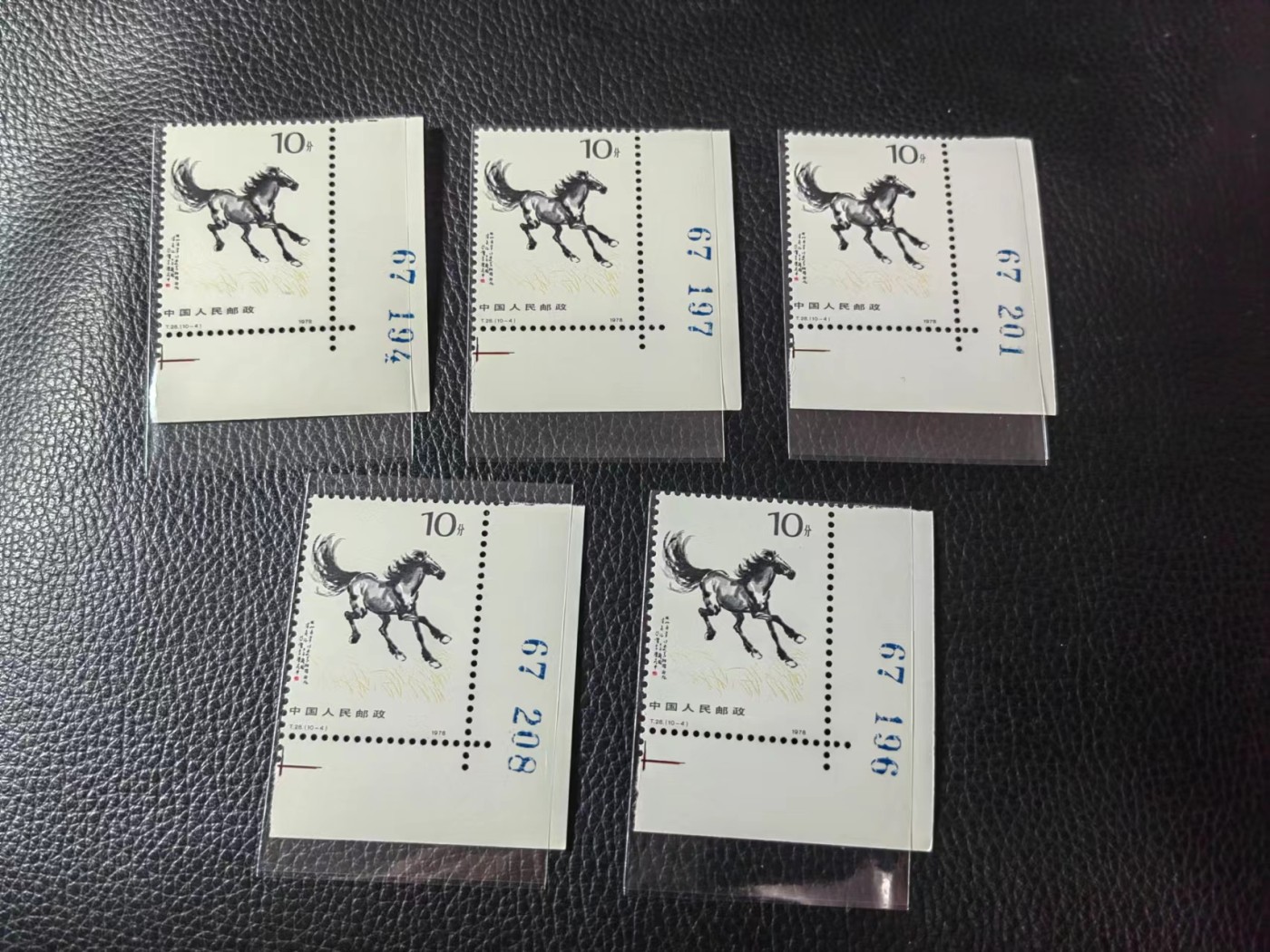 洪涛臻品批发群 精选邮票限时拍卖第五百五十九期  T28奔马  10-4 数字边5枚一拍，全品，JT精品热门票，版撕精品藏家首选，喜欢不要错过