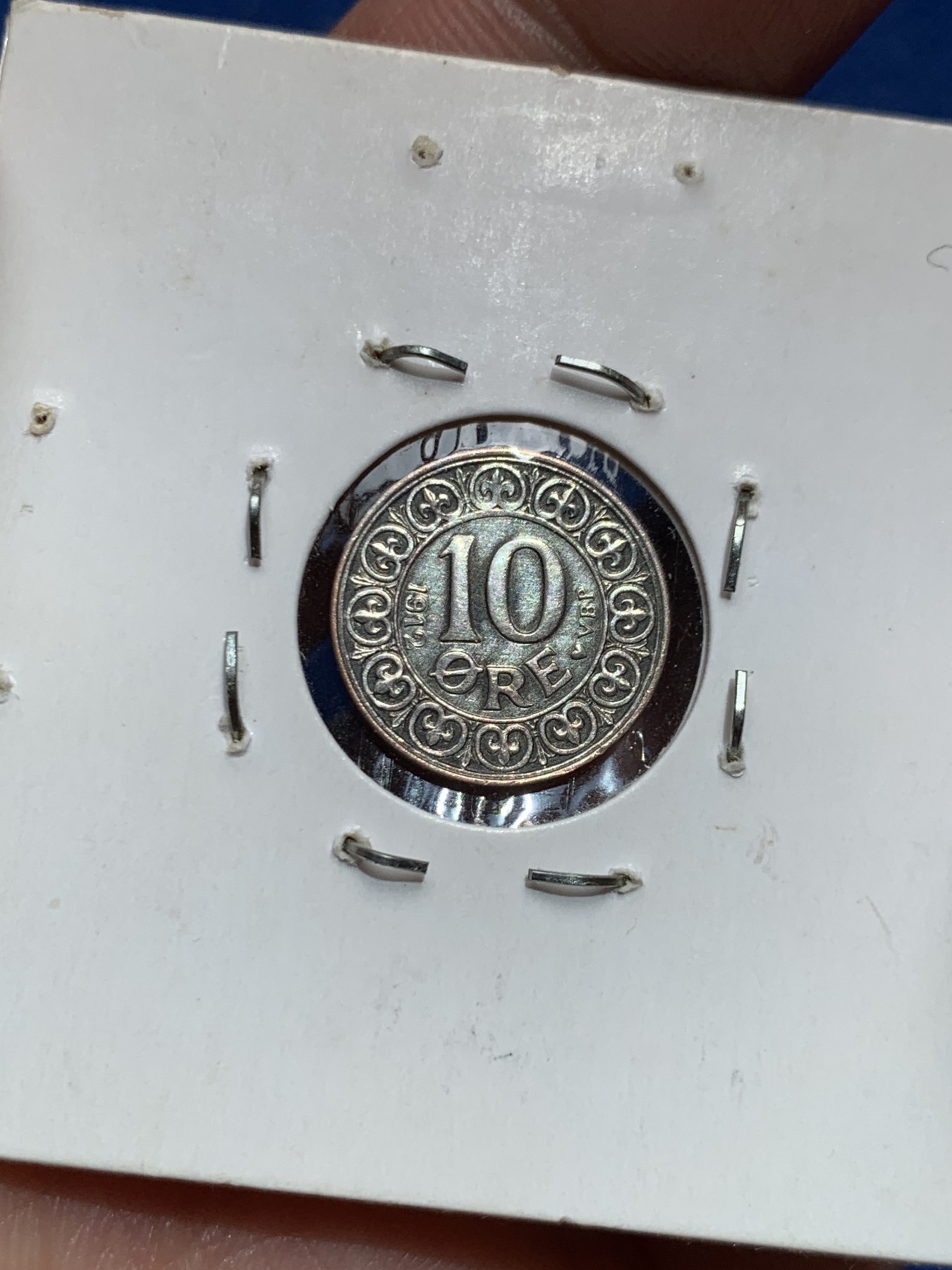 《竞宝斋》第245场-周日，周一 ，周二3场连拍 (全场包邮) 丹麦1912年10欧尔银币 少见头像