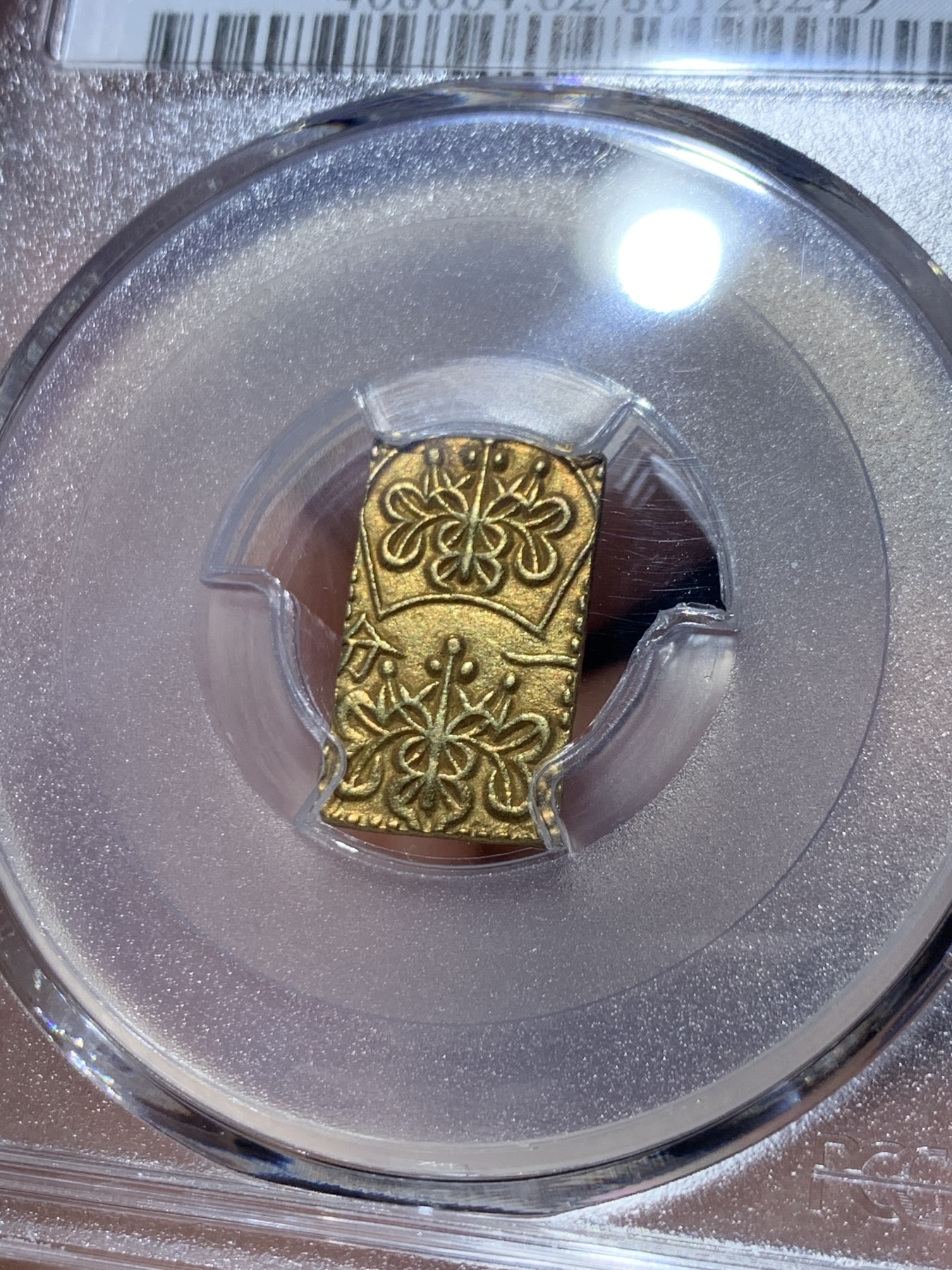 《竞宝斋》第245场-周日，周一 ，周二3场连拍 (全场包邮) PCGS MS62 日本天保一分金 少见品种，这是一分金，不是常见的二分金，HA和SBP拍卖同分都是3000+