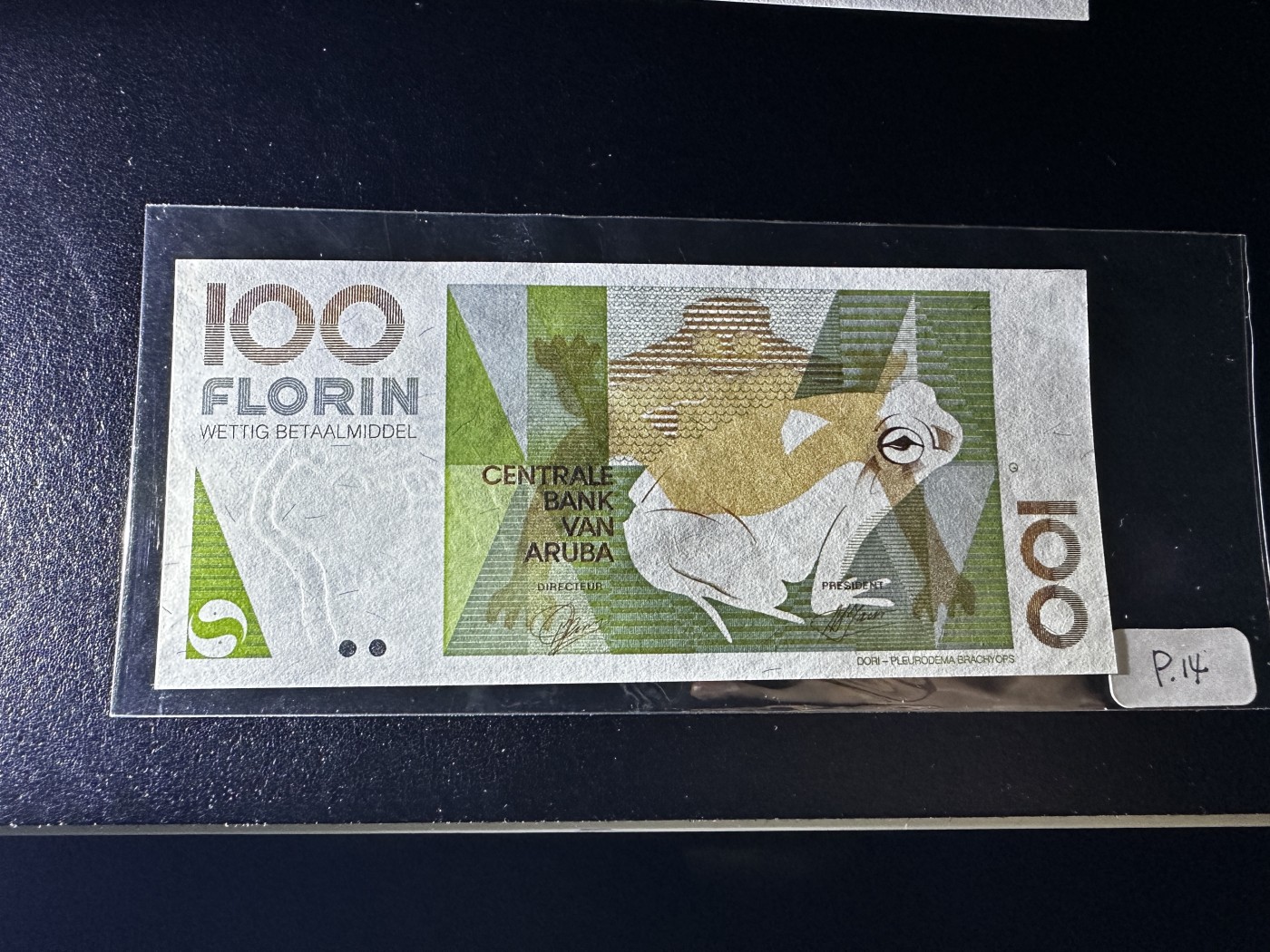 《外钞收藏家》第三百四十七期 美洲纸币专场（荷属安的列斯、福克兰群岛、阿鲁巴、墨西哥等） 阿鲁巴1993年100弗洛林（P14）全新UNC