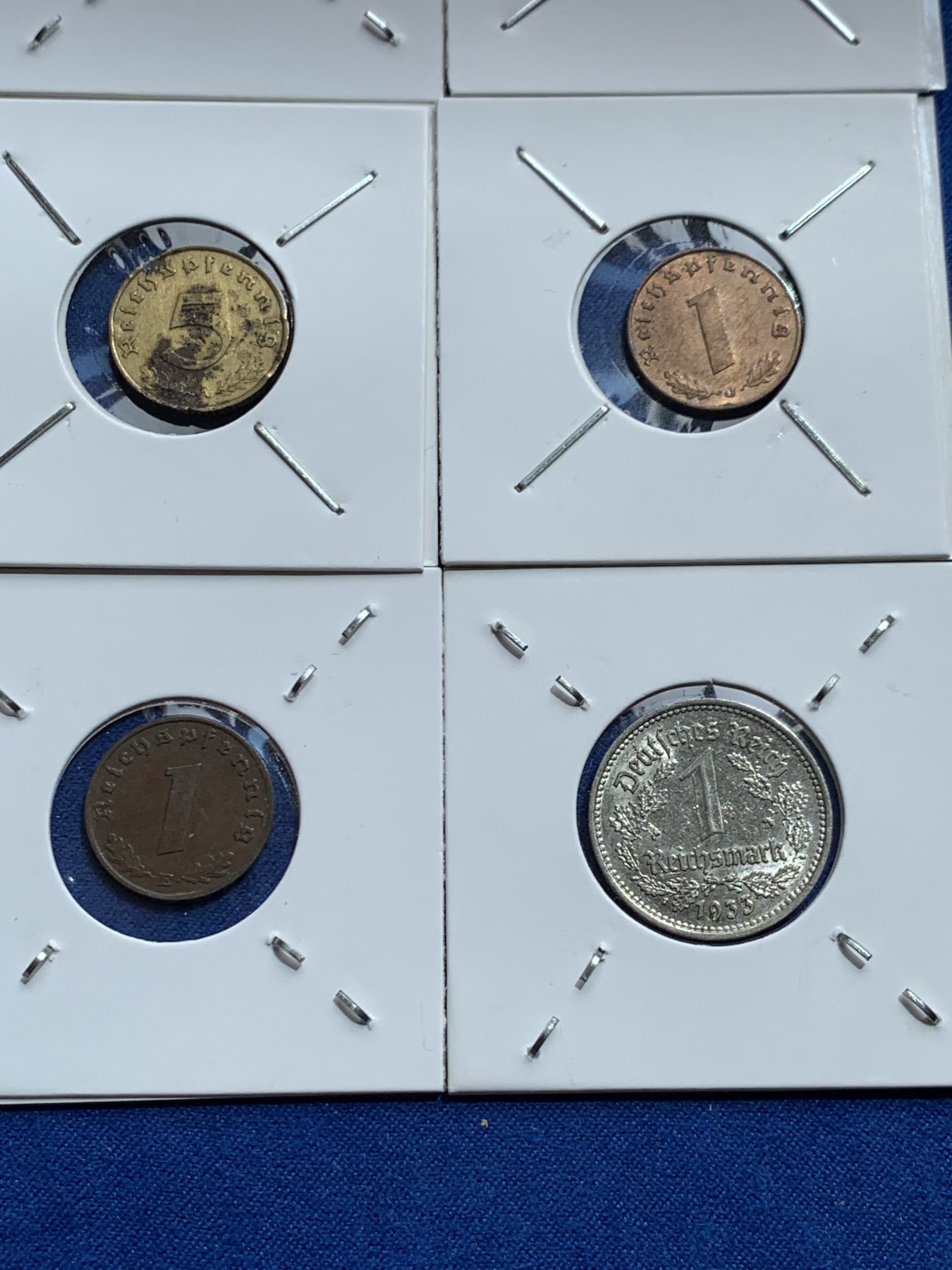 《竞宝斋》第245场-周日，周一 ，周二3场连拍 (全场包邮) 9枚一组 德意志辅币8枚+半马克银币