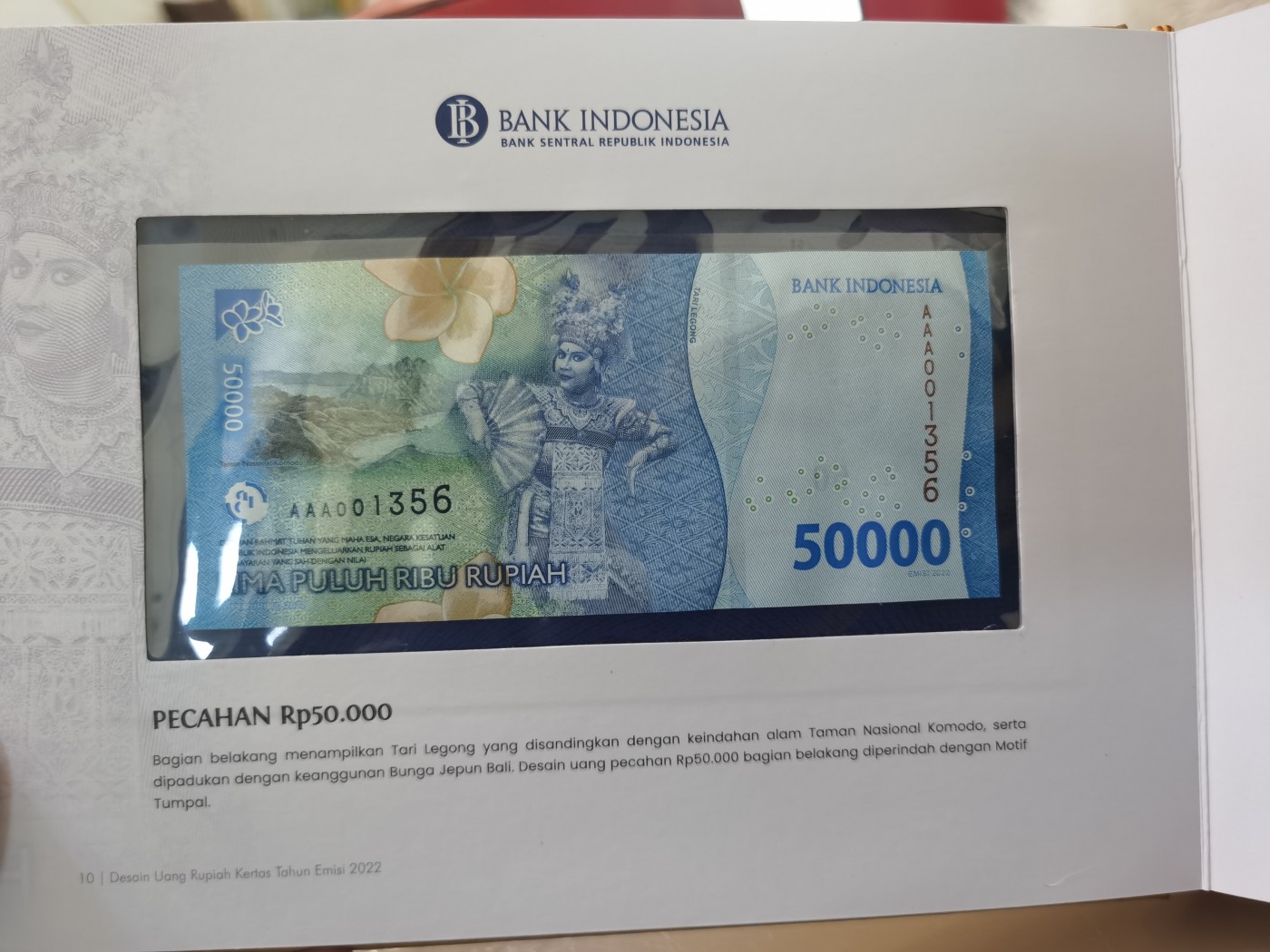 Immortal acution 三月第二场 印度尼西亚全同号AAA 1356，千位号，内部员工册（稀有），UNC