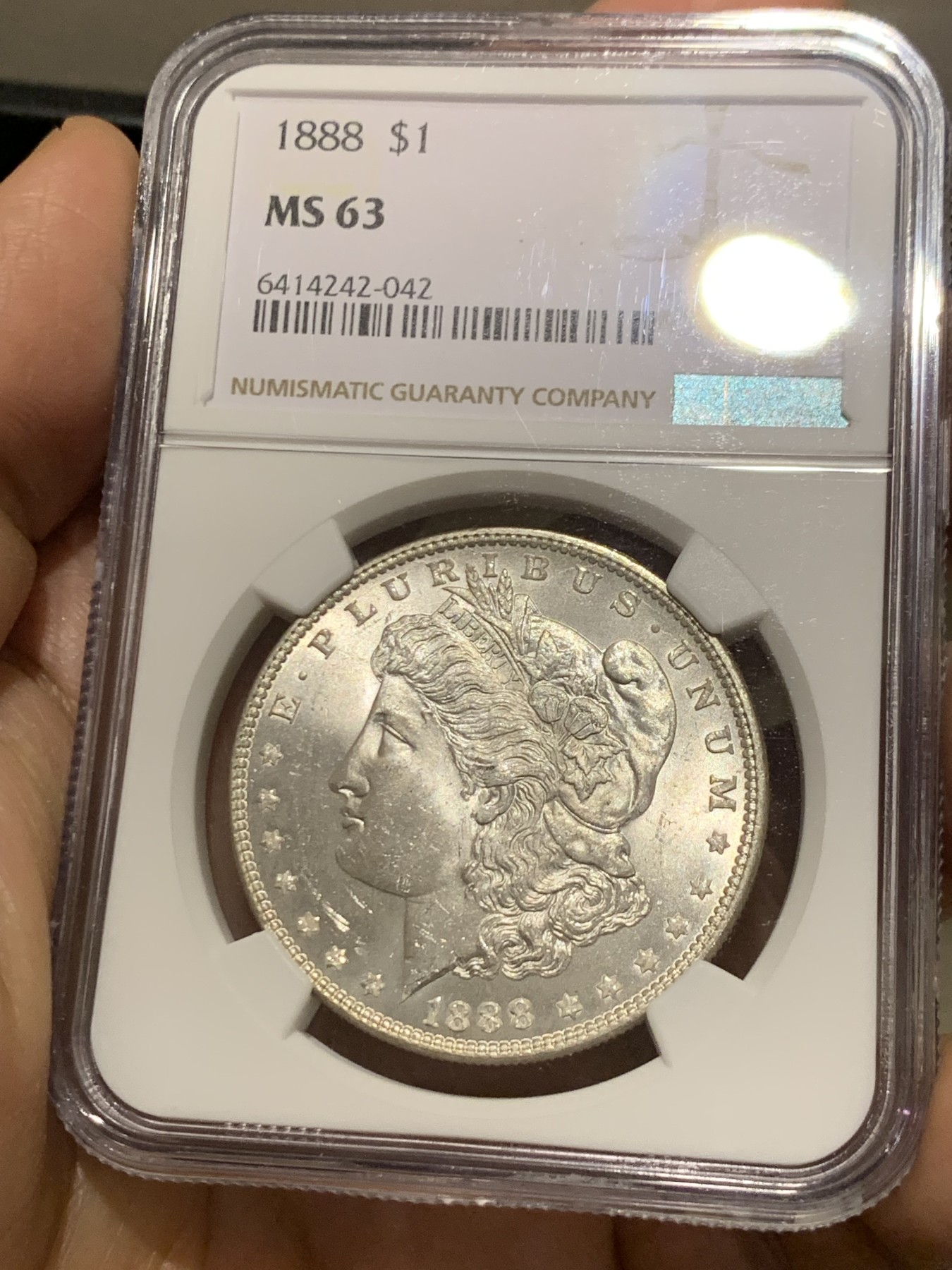 《竞宝斋》第245场-周日，周一 ，周二3场连拍 (全场包邮) NGC MS63 美国1888年摩根1美元银币 大火的吉祥年份