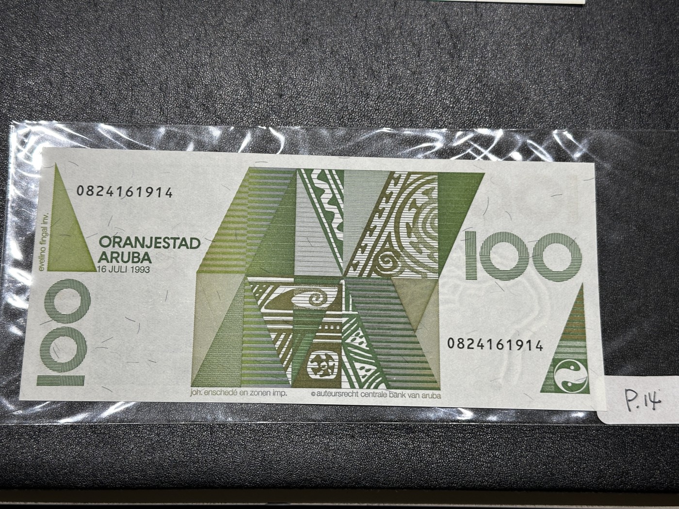 《外钞收藏家》第三百四十七期 美洲纸币专场（荷属安的列斯、福克兰群岛、阿鲁巴、墨西哥等） 阿鲁巴1993年100弗洛林（P14）全新UNC