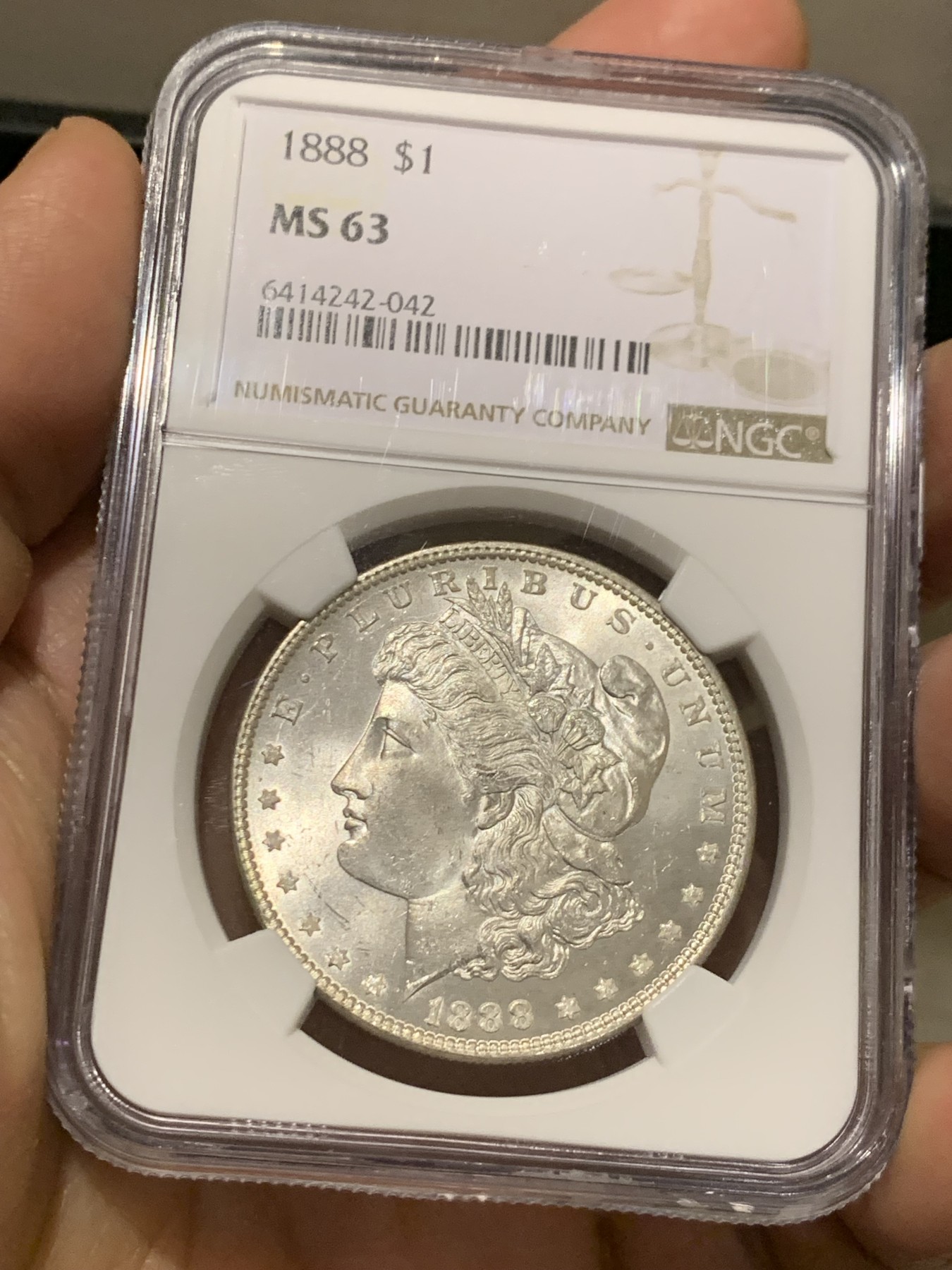 《竞宝斋》第245场-周日，周一 ，周二3场连拍 (全场包邮) NGC MS63 美国1888年摩根1美元银币 大火的吉祥年份