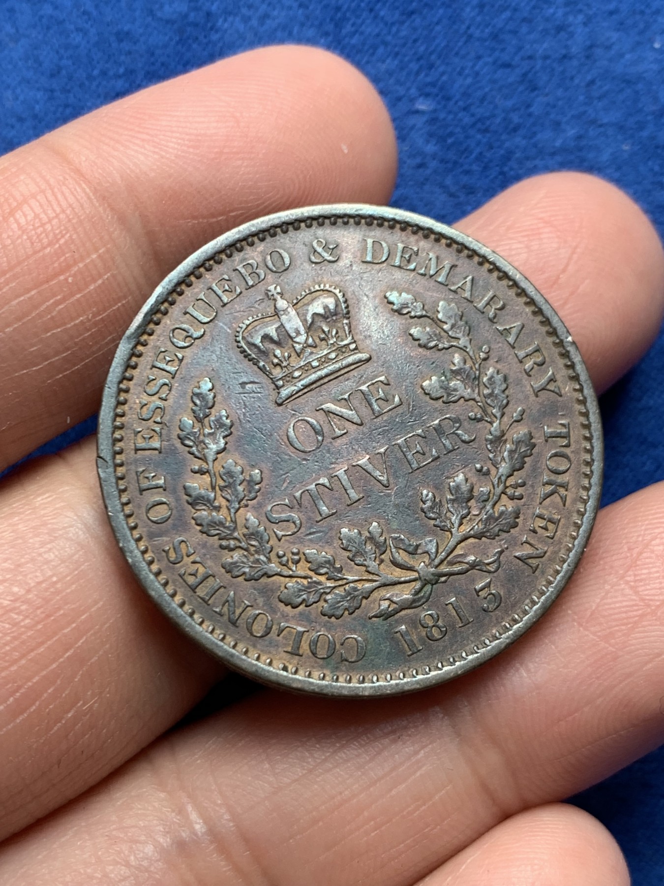 《竞宝斋》第245场-周日，周一 ，周二3场连拍 (全场包邮) 英国1813乔治三世1便士代用币 少见品种