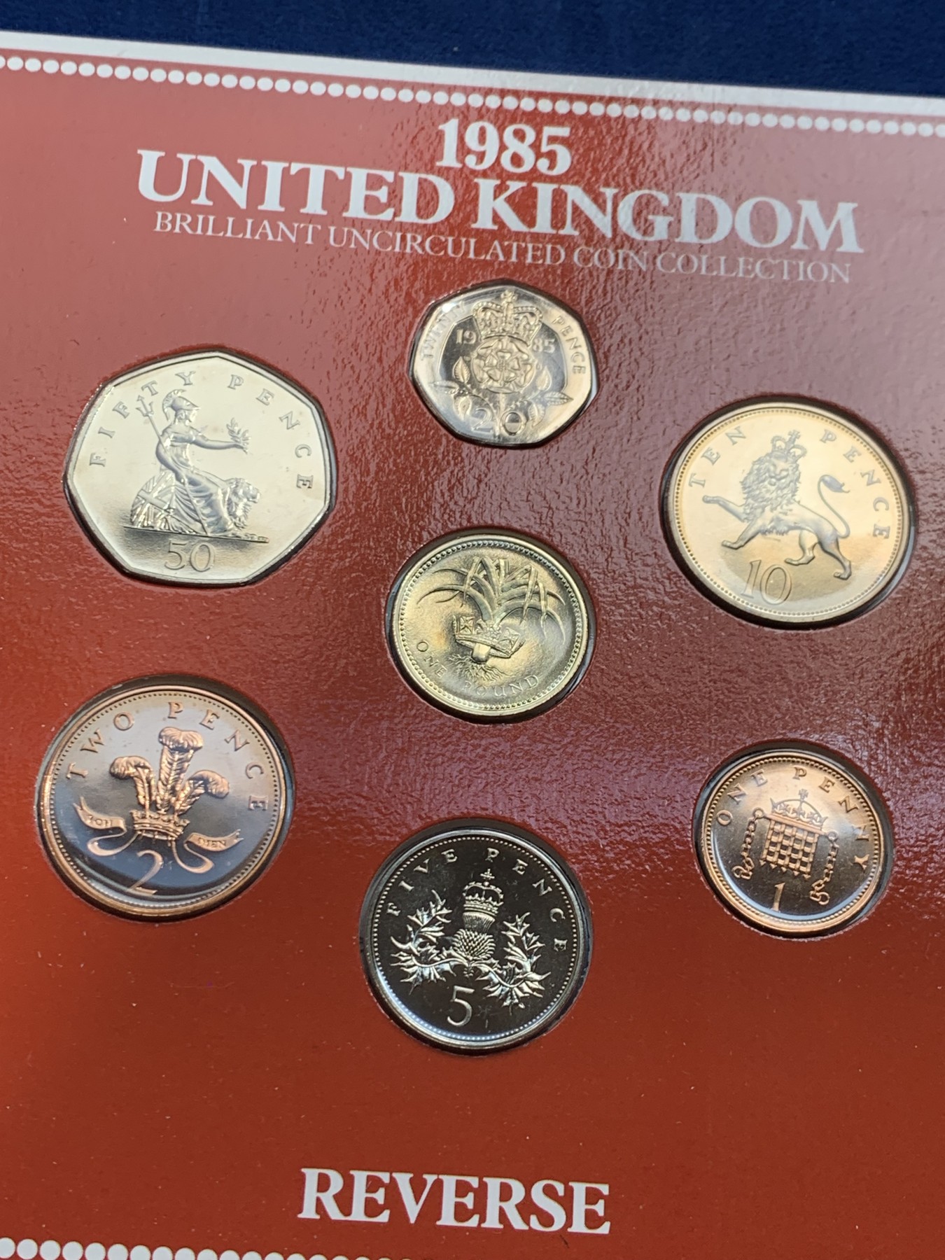 《竞宝斋》第245场-周日，周一 ，周二3场连拍 (全场包邮) 英国1985年硬币套装，共7枚