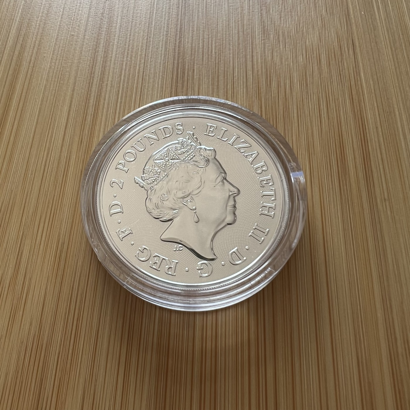 顺丰包邮 外国新银币 老银币 英國2018年倫敦塔橋2镑1盎司大银币塑盒没有打开拍的