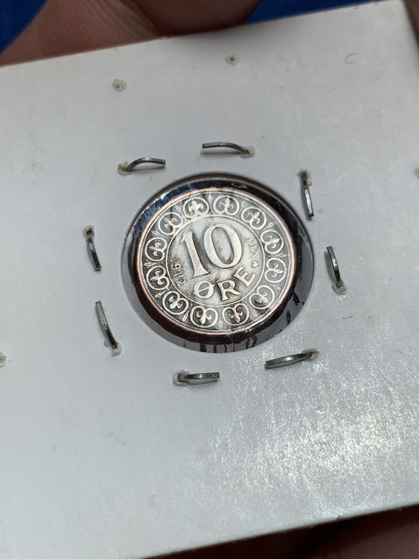 《竞宝斋》第245场-周日，周一 ，周二3场连拍 (全场包邮) 丹麦1912年10欧尔银币 少见头像