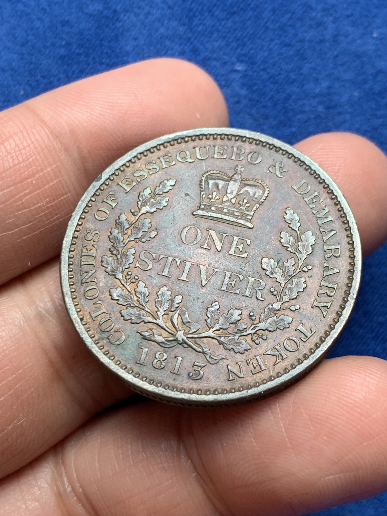 《竞宝斋》第245场-周日，周一 ，周二3场连拍 (全场包邮) 英国1813乔治三世1便士代用币 少见品种