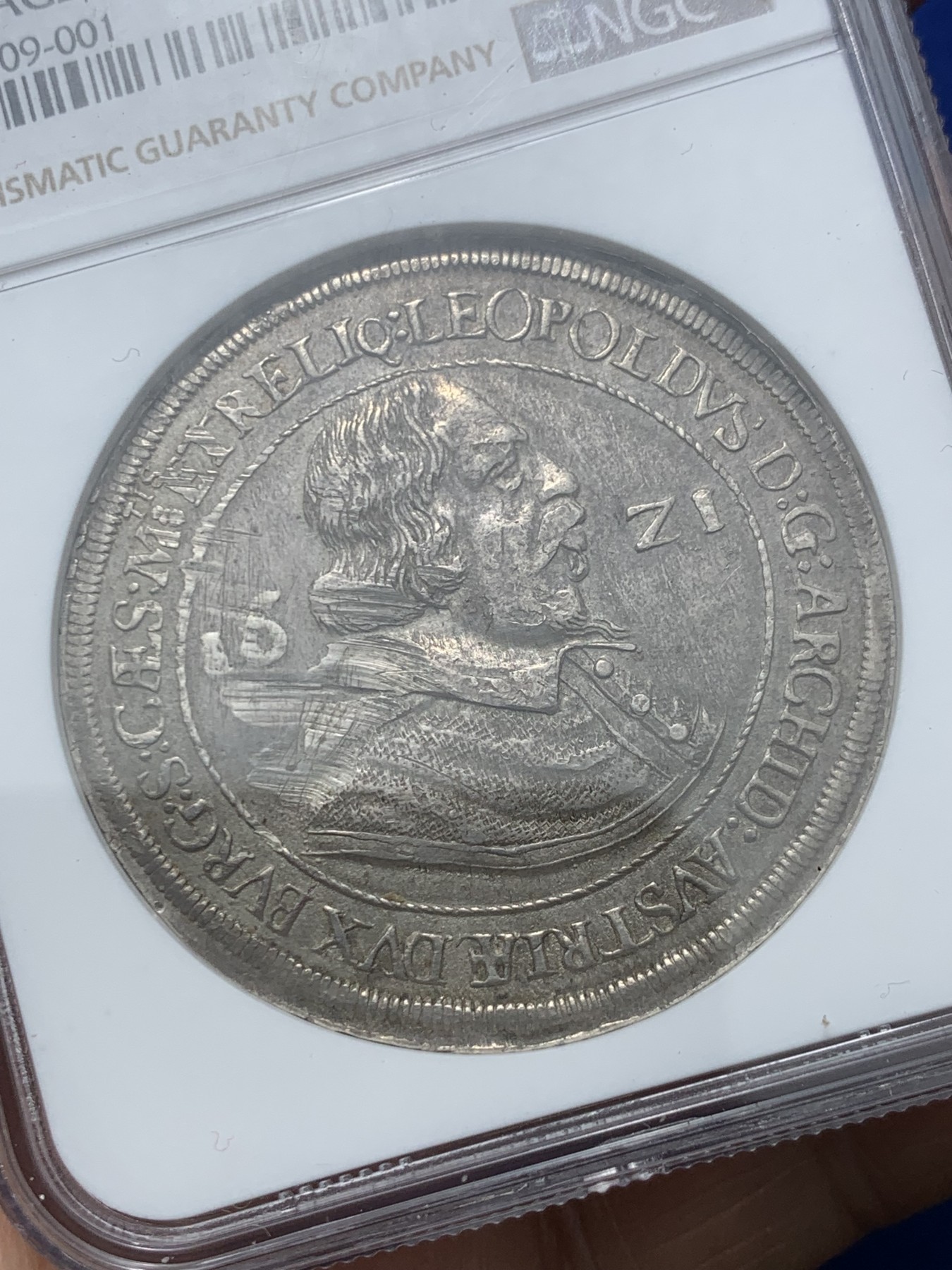 《竞宝斋》第245场-周日，周一 ，周二3场连拍 (全场包邮) NGC-AUD 神圣奥地利利奥波德1621年泰勒 手工打制大银币 细节见图