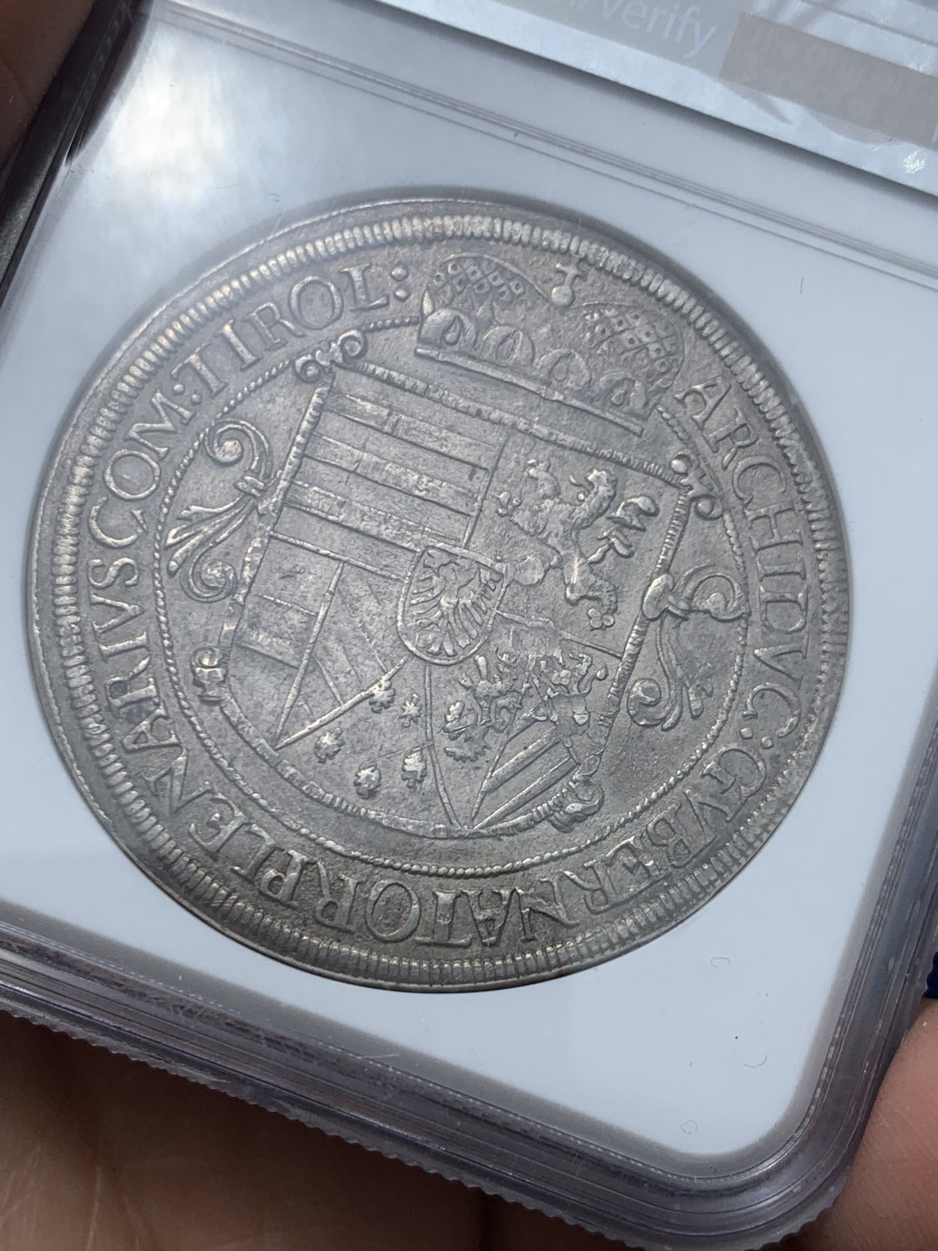 《竞宝斋》第245场-周日，周一 ，周二3场连拍 (全场包邮) NGC-AUD 神圣奥地利利奥波德1621年泰勒 手工打制大银币 细节见图