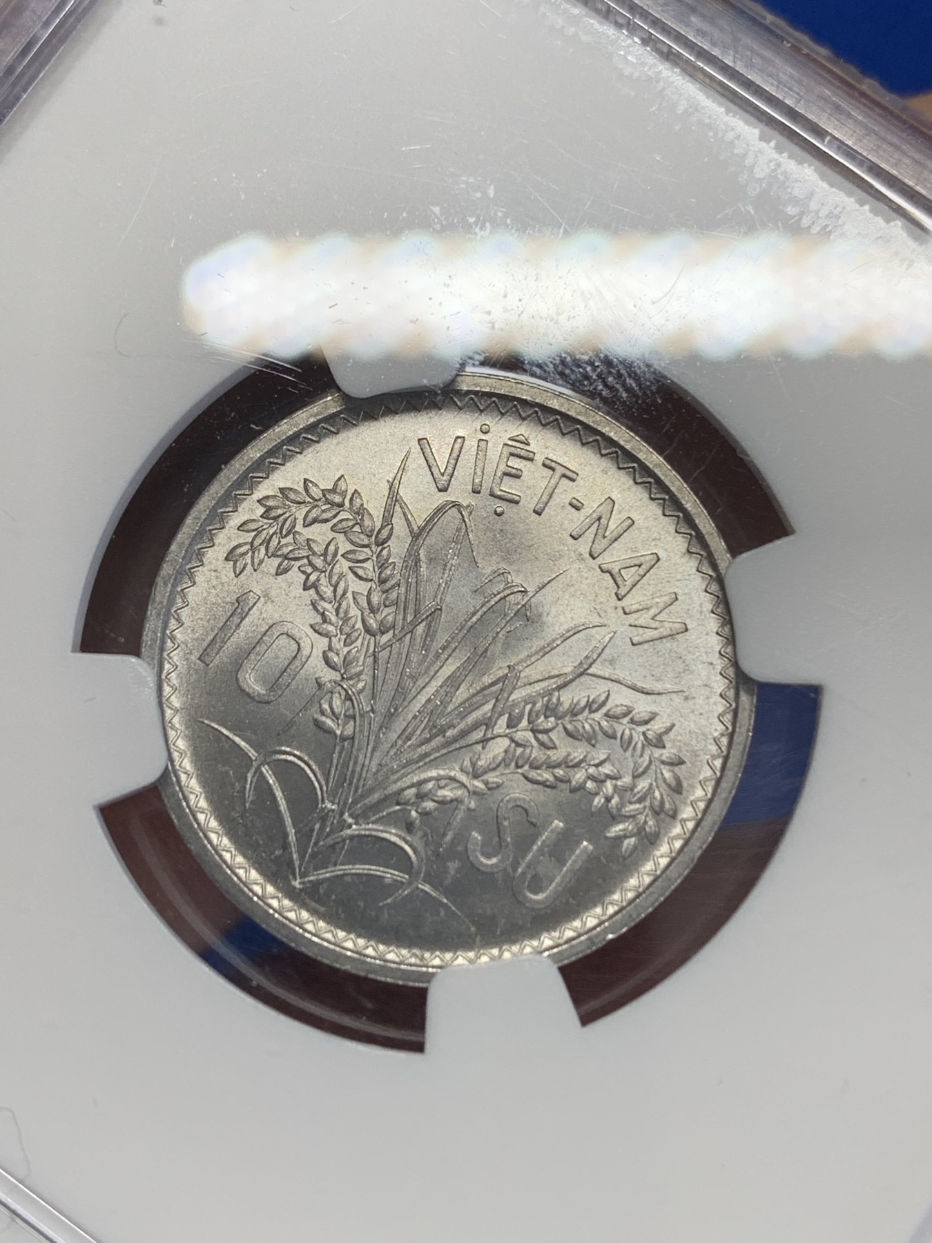 《竞宝斋》第245场-周日，周一 ，周二3场连拍 (全场包邮) NGC MS65 越南1953年三姐妹10苏 高分可藏