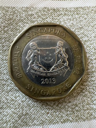 【易洋钱喜】第50场 外国硬币专场 - 新加坡2013年1元双色币