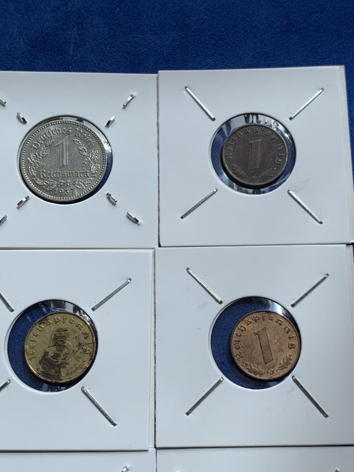 《竞宝斋》第245场-周日，周一 ，周二3场连拍 (全场包邮) 9枚一组 德意志辅币8枚+半马克银币