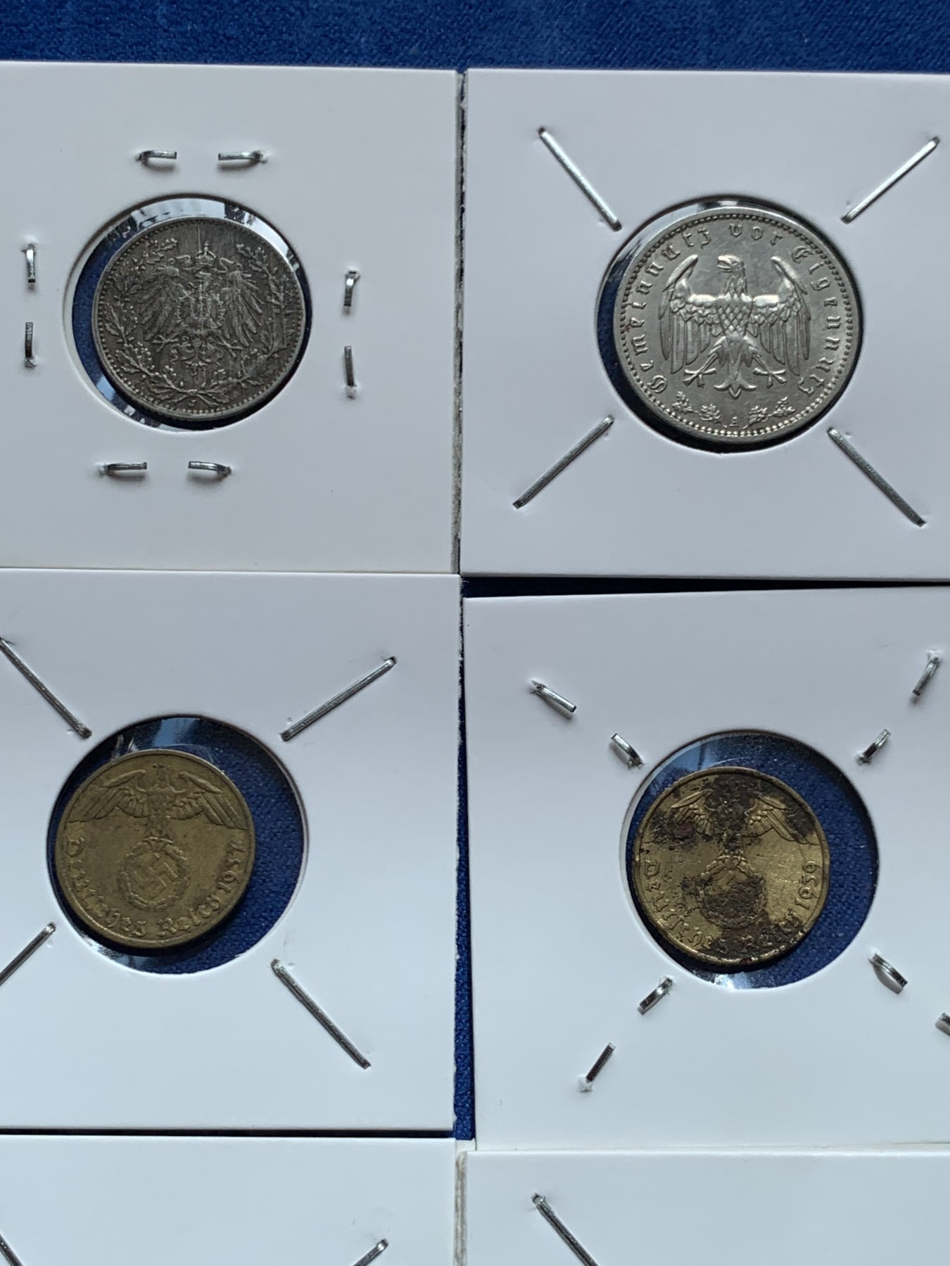 《竞宝斋》第245场-周日，周一 ，周二3场连拍 (全场包邮) 9枚一组 德意志辅币8枚+半马克银币