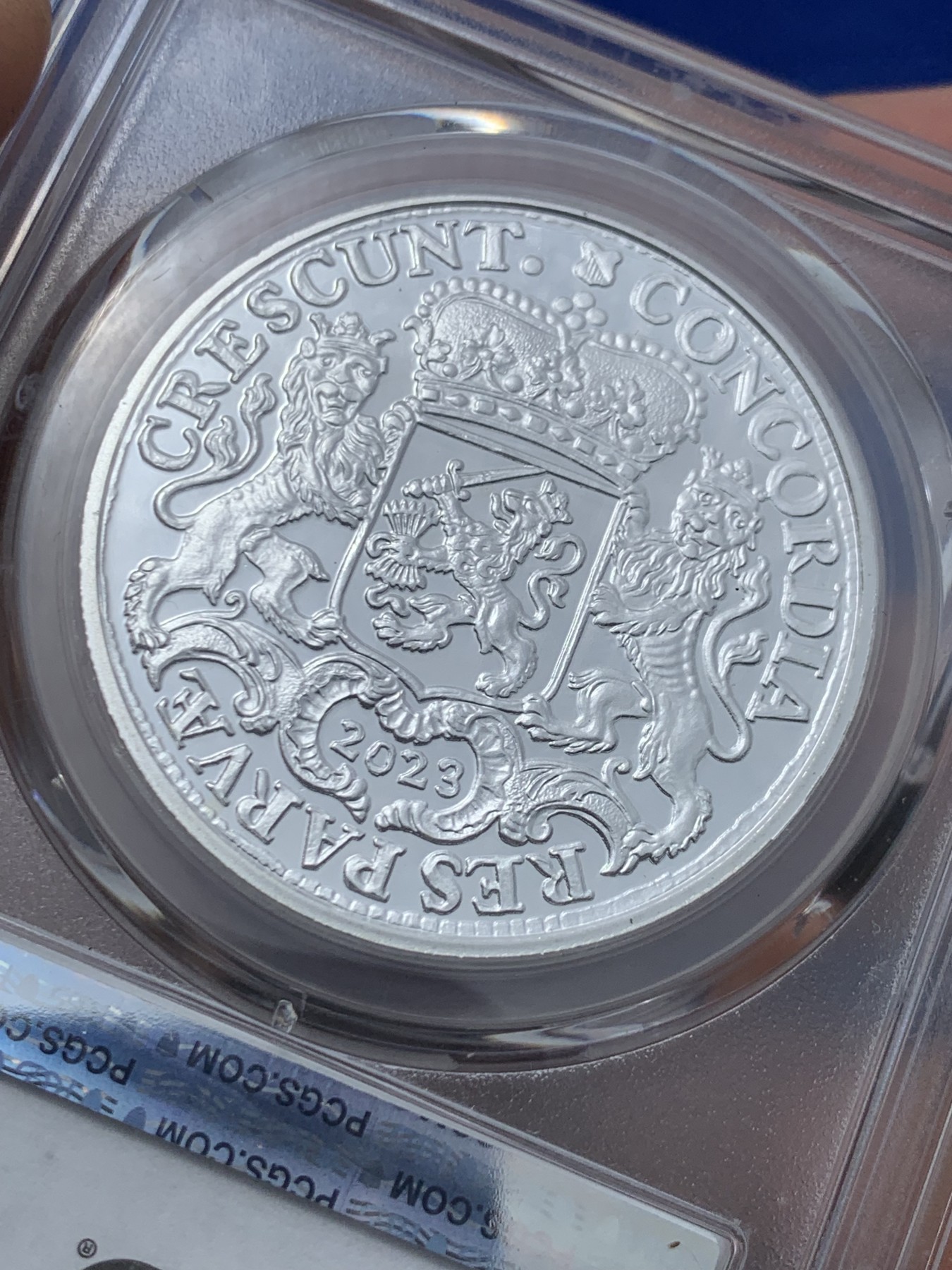 《竞宝斋》第245场-周日，周一 ，周二3场连拍 (全场包邮) PCGS MS69 荷兰2023年乌特勒支 大马剑 杜卡特复刻银章 1盎司