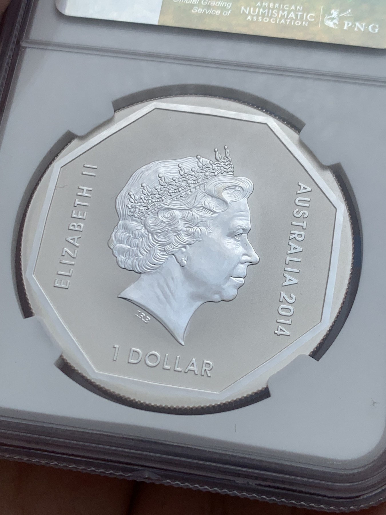 《竞宝斋》第245场-周日，周一 ，周二3场连拍 (全场包邮) NGC MS69 澳大利亚2014年考拉1元银币 原盒装含证书 1盎司 999银 31.1克