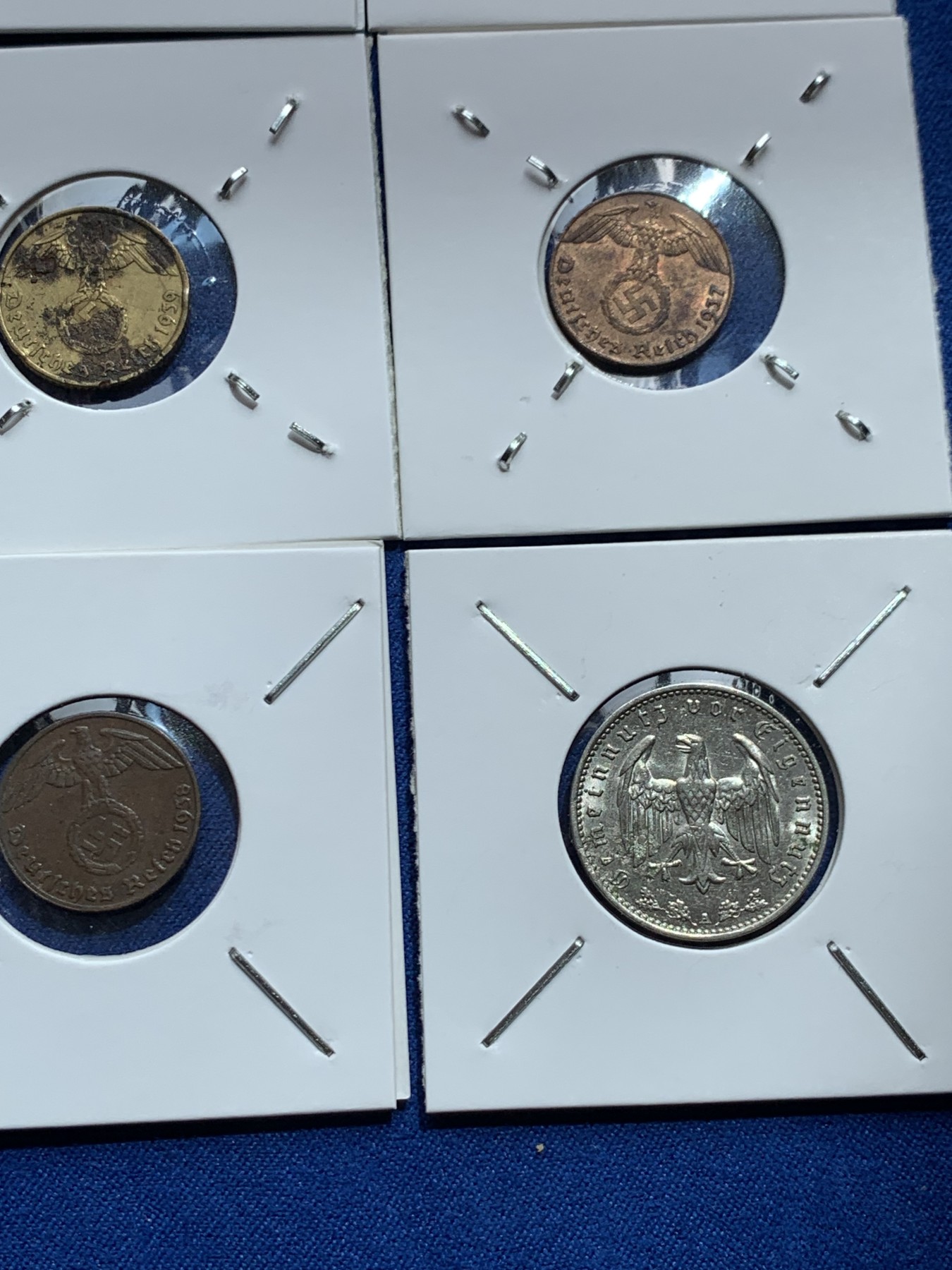 《竞宝斋》第245场-周日，周一 ，周二3场连拍 (全场包邮) 9枚一组 德意志辅币8枚+半马克银币