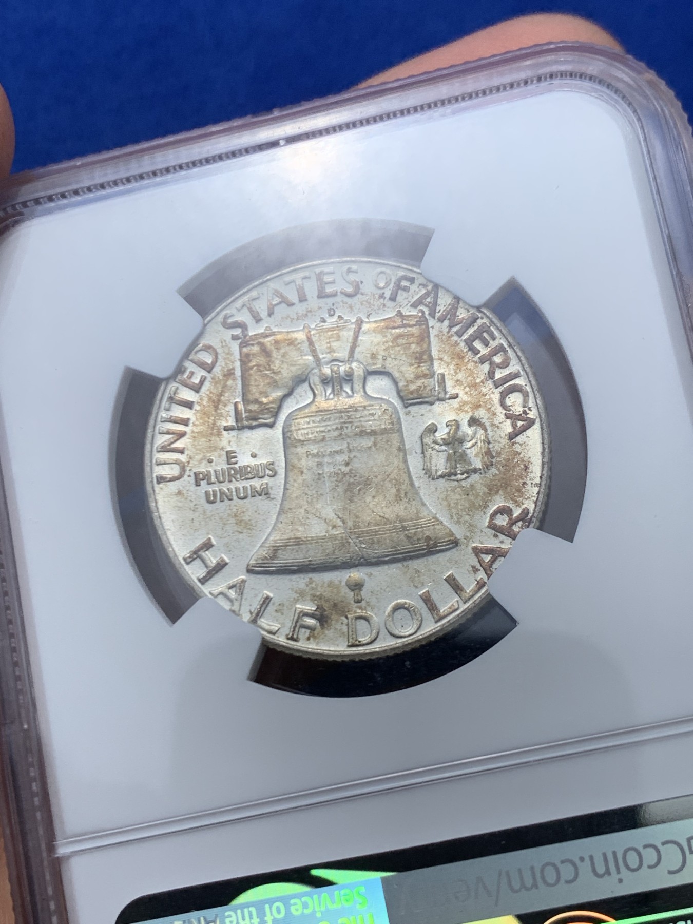 《竞宝斋》第245场-周日，周一 ，周二3场连拍 (全场包邮) NGC MS65 美国1963年富兰克林华盛顿大笨钟50分银币