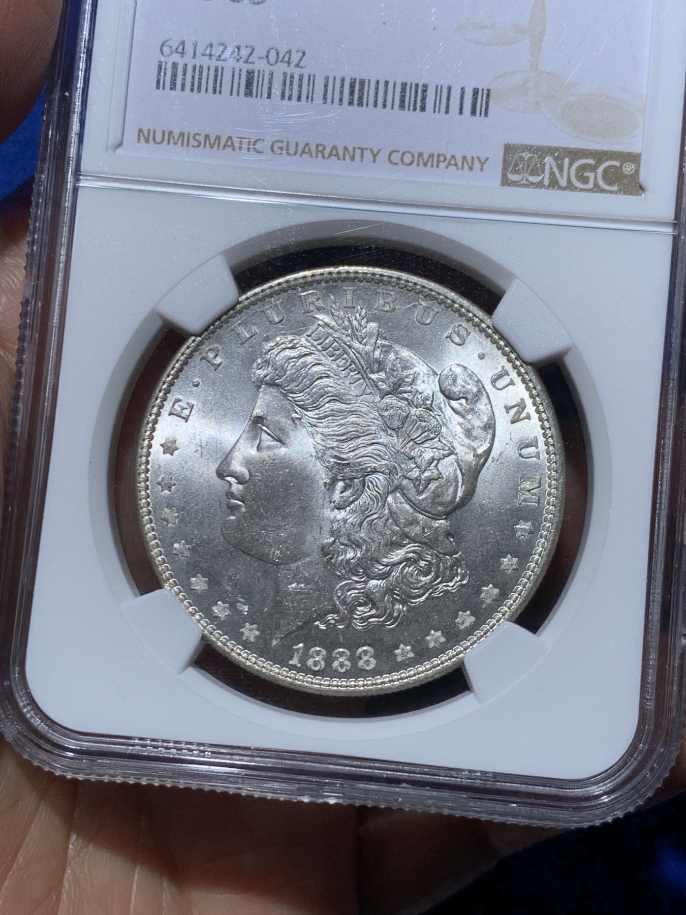 《竞宝斋》第245场-周日，周一 ，周二3场连拍 (全场包邮) NGC MS63 美国1888年摩根1美元银币 大火的吉祥年份