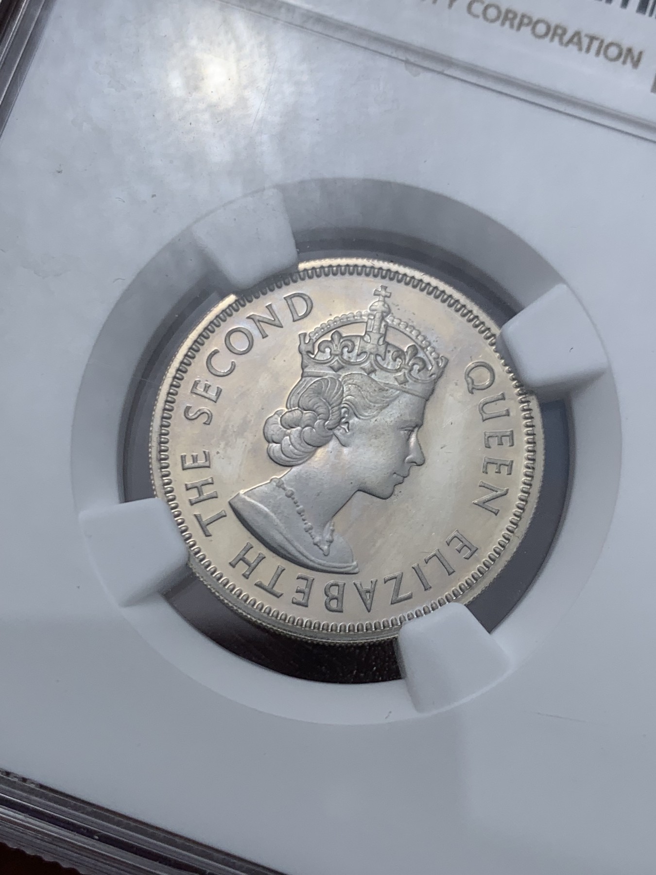 《竞宝斋》第245场-周日，周一 ，周二3场连拍 (全场包邮) NGC PF65UC 毛里求斯1971年1/2卢比 发行量750枚精制镍币