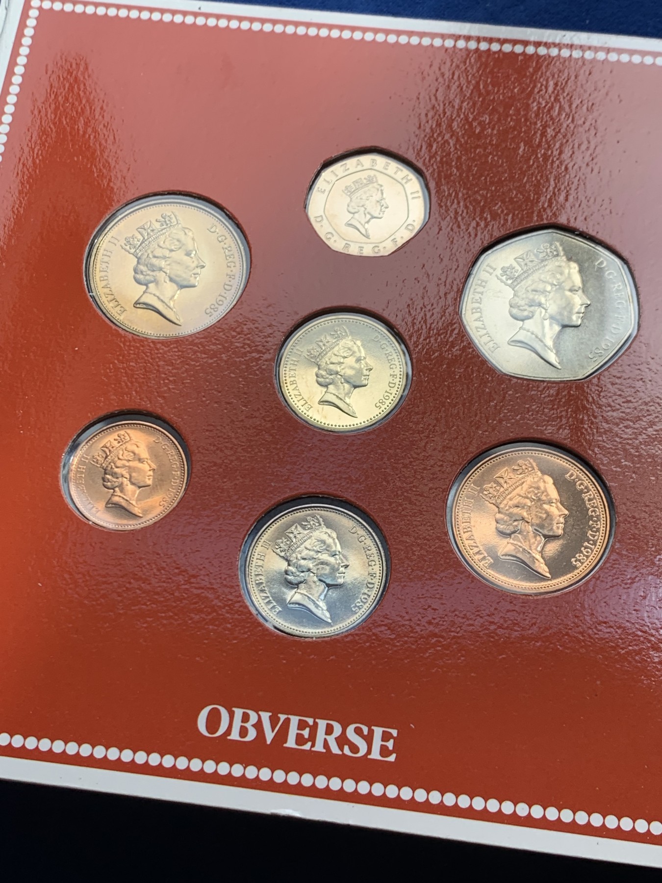 《竞宝斋》第245场-周日，周一 ，周二3场连拍 (全场包邮) 英国1985年硬币套装，共7枚