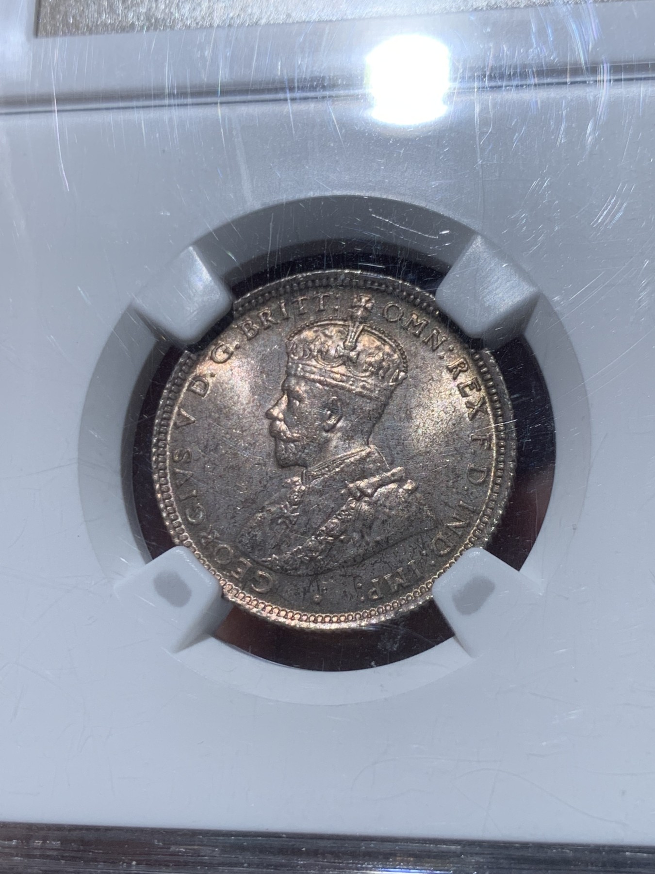 《竞宝斋》第245场-周日，周一 ，周二3场连拍 (全场包邮) NGC-MS64 英属西非 1913年 1先令银币 乔治五世 首年版发行 状态好原光十足