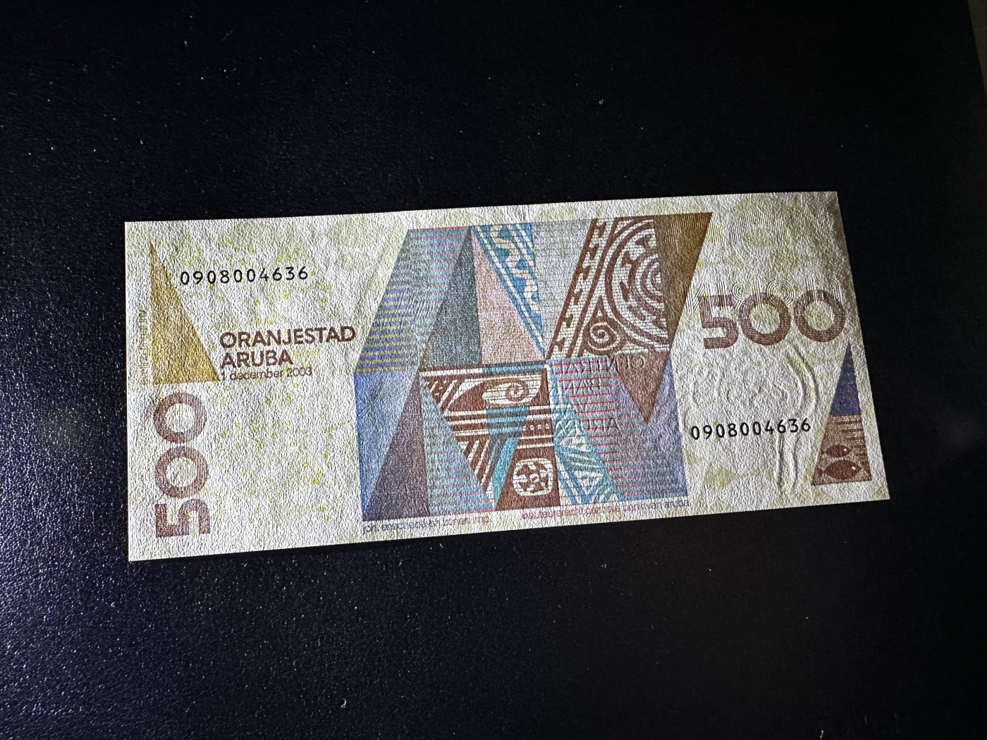 《外钞收藏家》第三百四十七期 美洲纸币专场（荷属安的列斯、福克兰群岛、阿鲁巴、墨西哥等） 阿鲁巴2003年500弗洛林（P20），最高面值极少 全新UNC