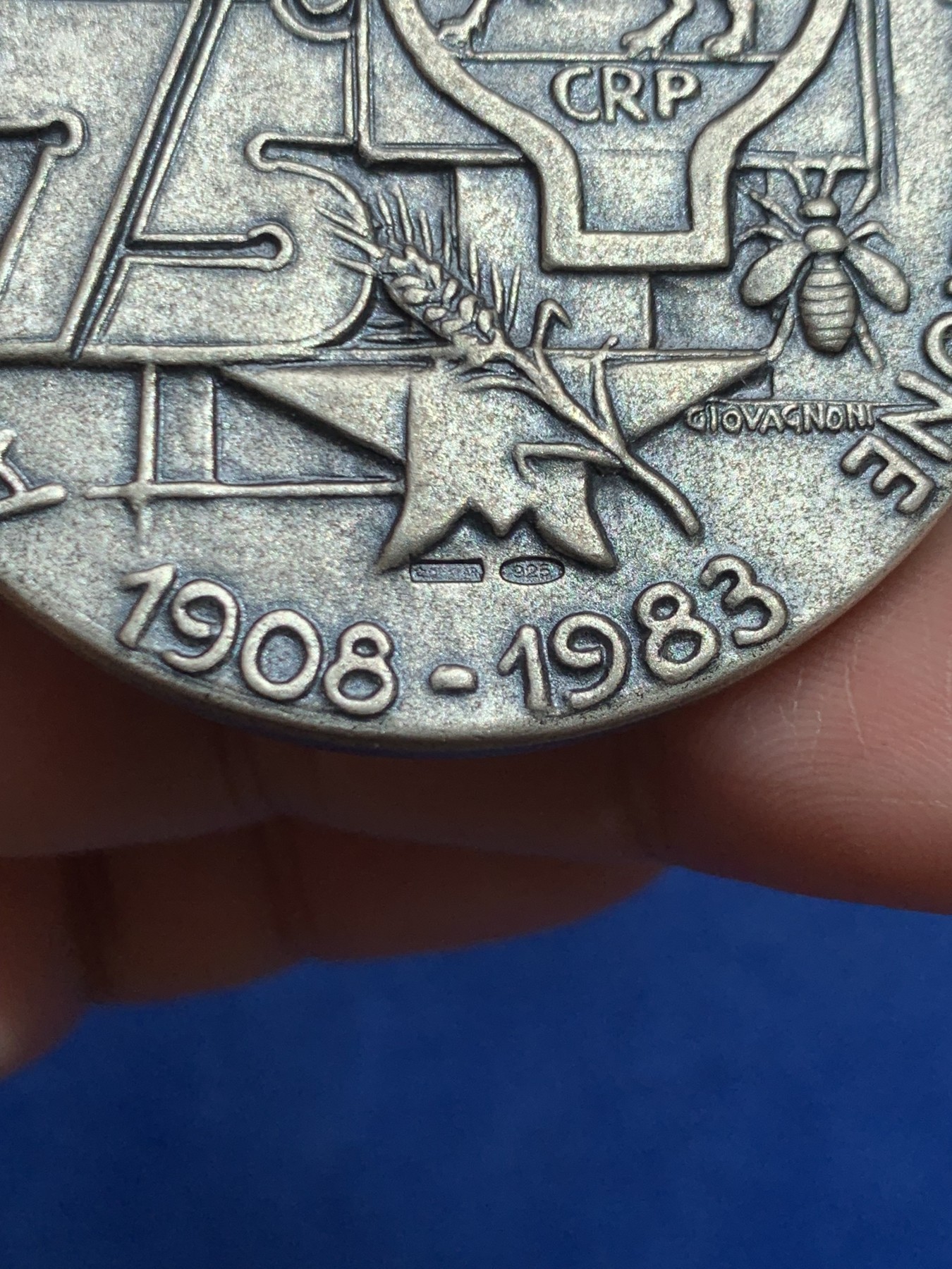 《竞宝斋》第245场-周日，周一 ，周二3场连拍 (全场包邮) 1983年意大利城市纪念银章 80克 92.5%银 带银标