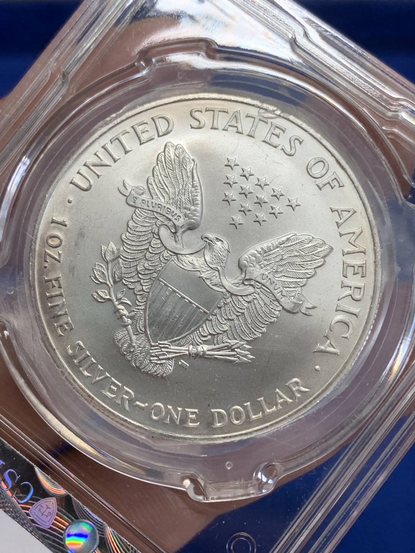 《竞宝斋》第245场-周日，周一 ，周二3场连拍 (全场包邮) CSIS MS65 美国2001年行走女神1盎司投资银币 999银 高分好品