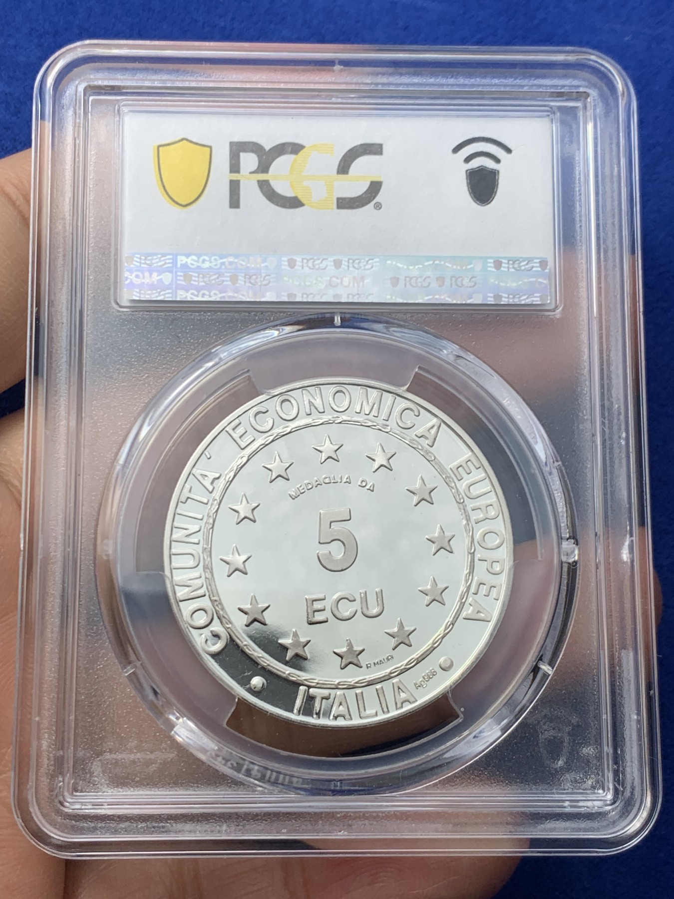 《竞宝斋》第246场-周日，周一 ，周二3场连拍 (全场包邮) PCGS PR69DCAM 意大利1993年欧罗巴5欧银币