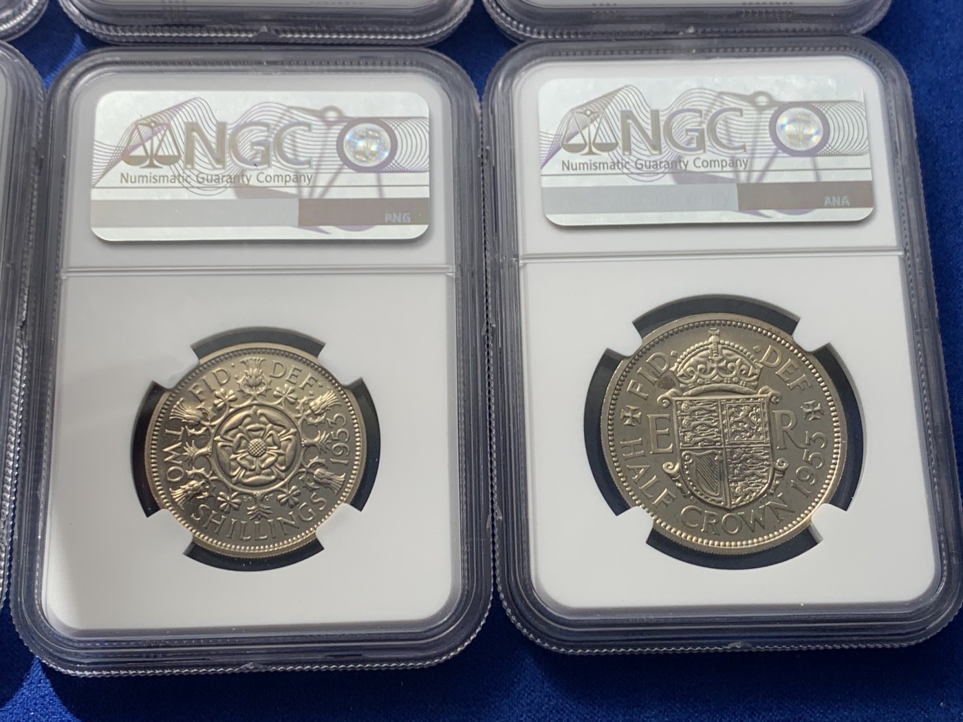 《竞宝斋》第246场-周日，周一 ，周二3场连拍 (全场包邮) NGC PF64-65 英国1953年伊丽莎白二世登基纪念精制币一套10枚 少见卡册包装