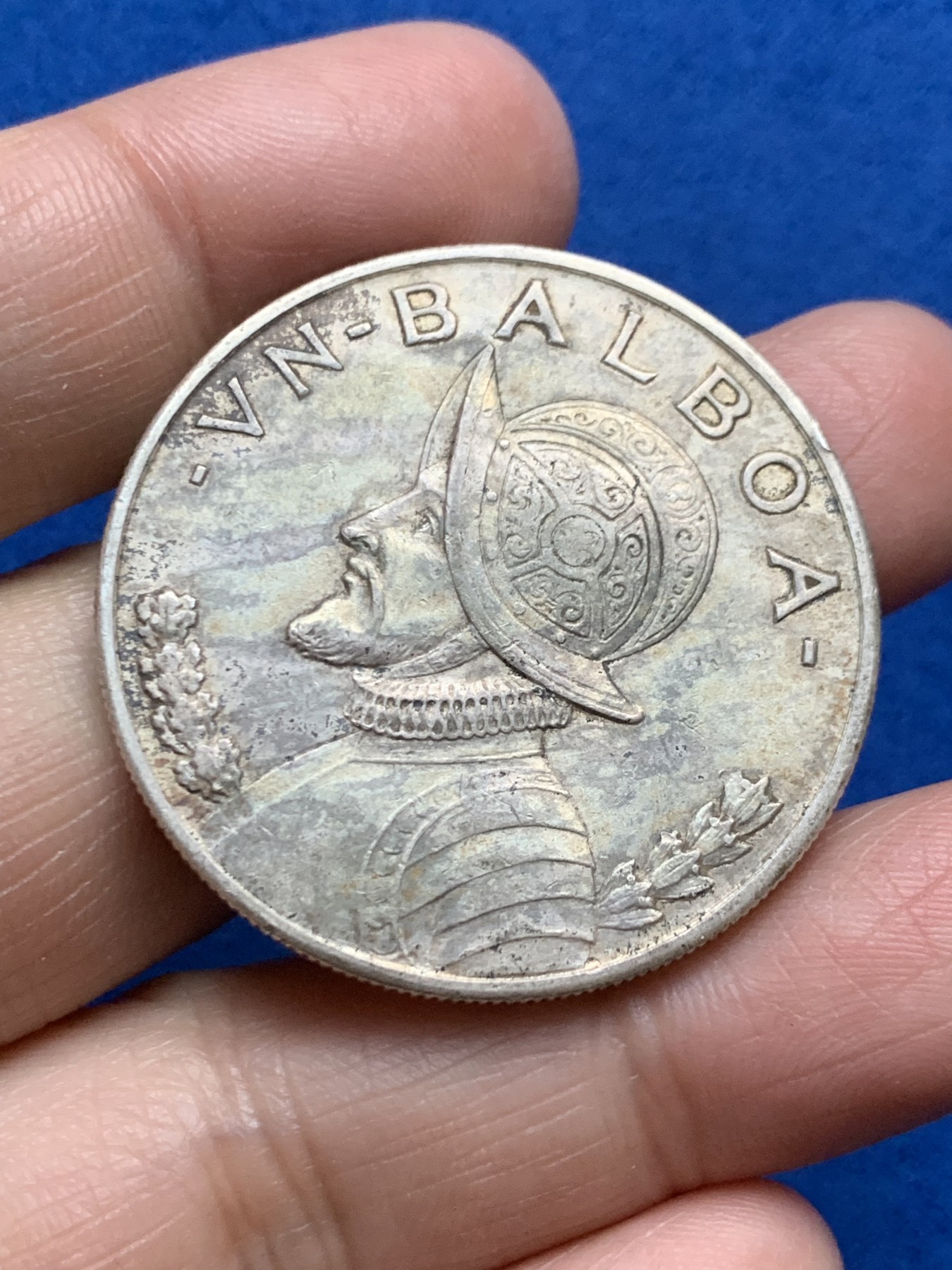 《竞宝斋》第246场-周日，周一 ，周二3场连拍 (全场包邮) 巴拿马 1934年巴伯亚大银币 原味包浆 少发行量 不是常见的1947年  高分现在很贵了