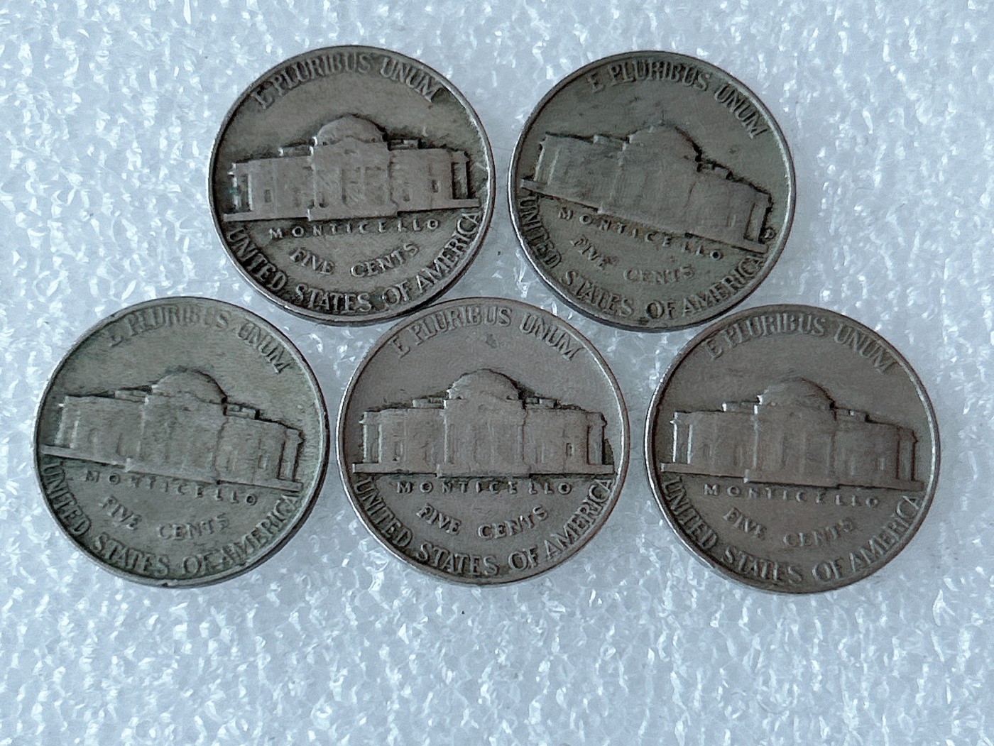 第一海外回流一元起拍收藏 散币专场 第71期 美国5分白宫 5枚