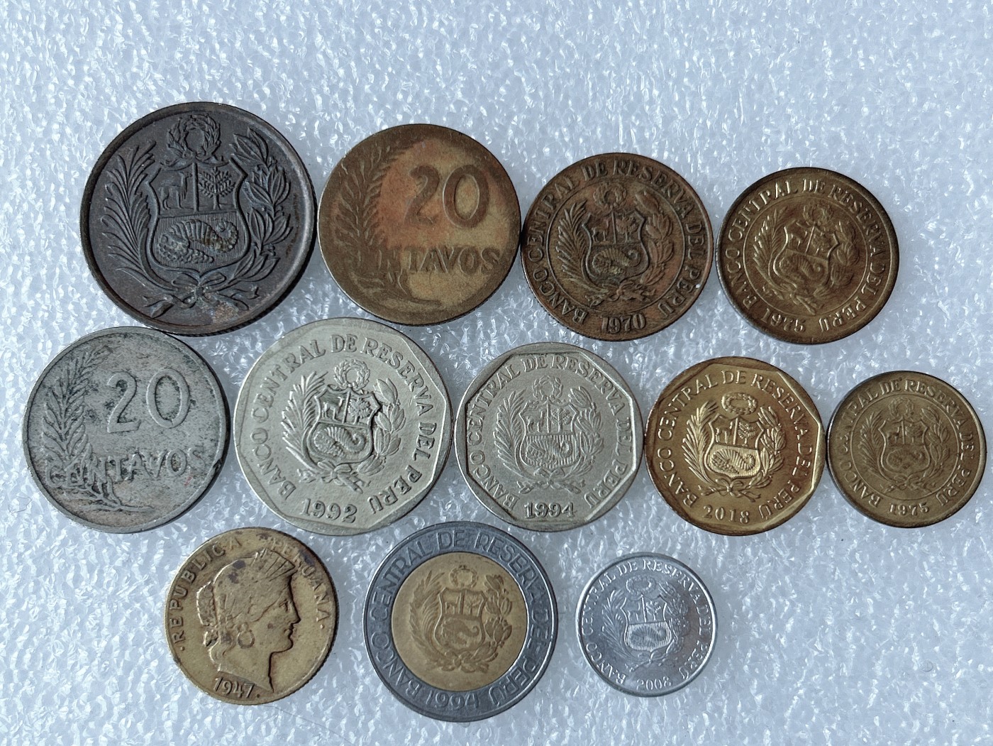 第一海外回流一元起拍收藏 散币专场 第71期 秘鲁硬币 12枚不同版