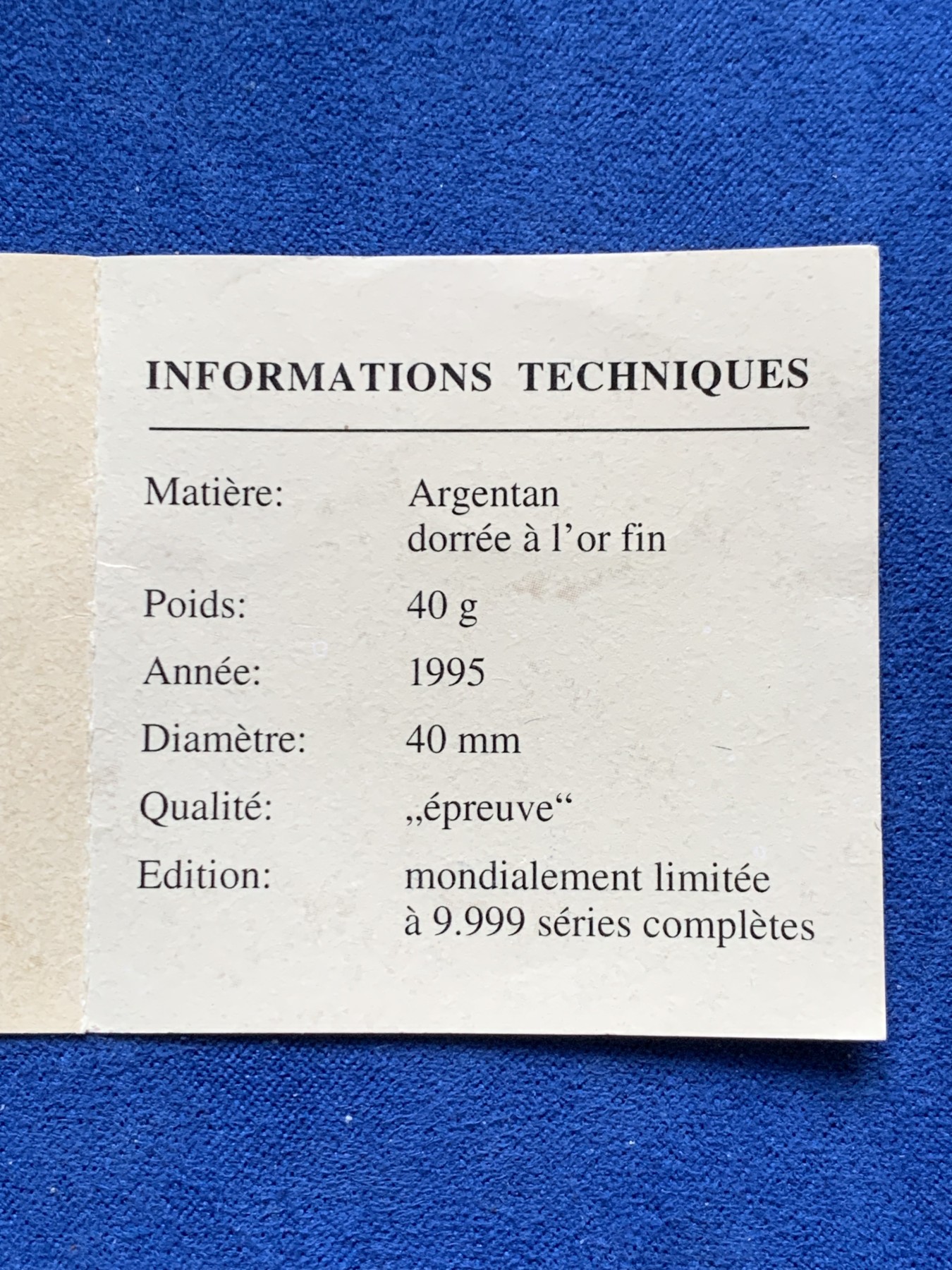 《竞宝斋》第246场-周日，周一 ，周二3场连拍 (全场包邮) 法国1995年ECU欧共体纪念大铜章 带证书